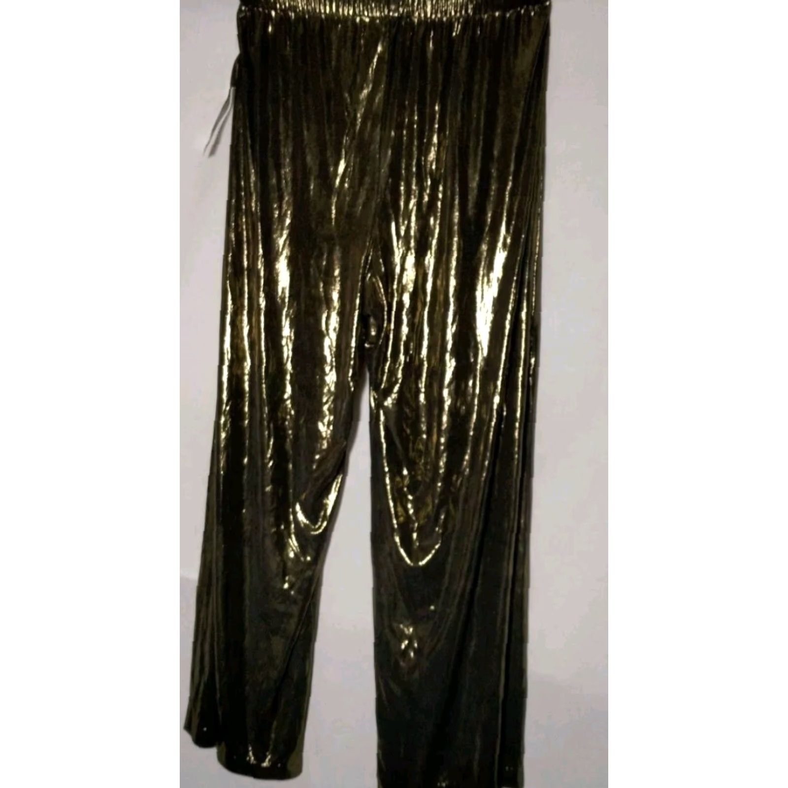 Alex Evenings VINTAGE Alex Evenings Wide-Leg Pants Dress Pants Women 1X Black Gold Metallic Elastic Waist Party Wedding Formal Holiday 90s Mens? Size 40" / US 18 - 2 Thumbnail