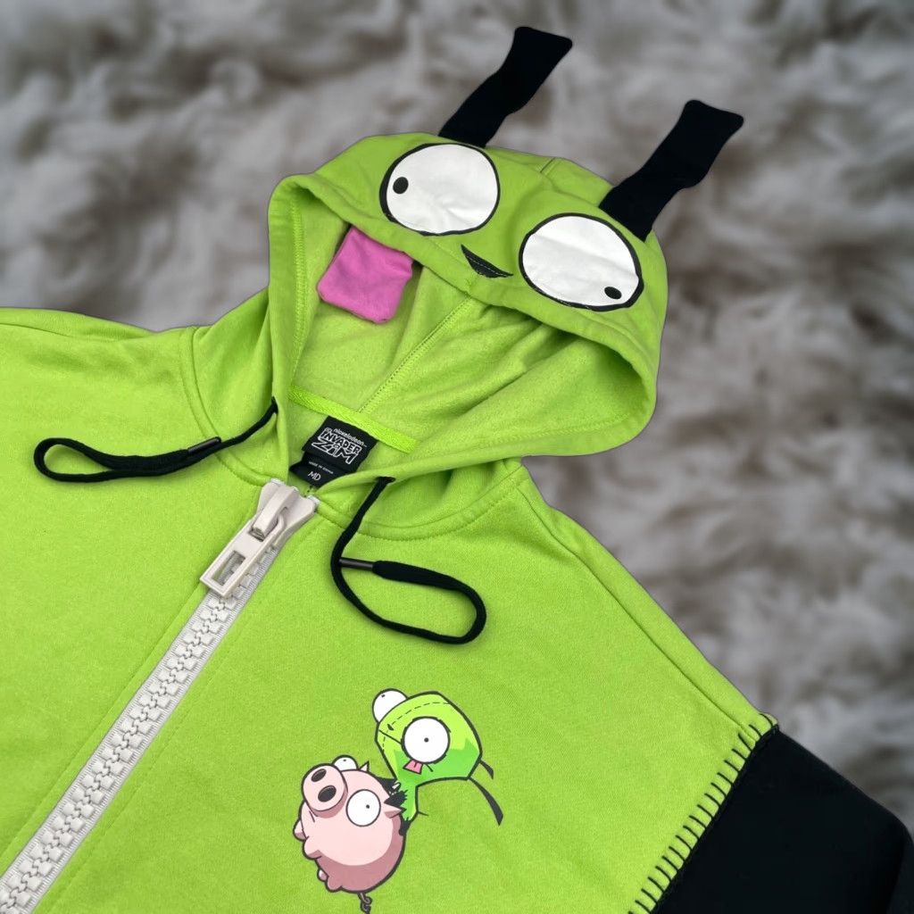Nickelodeon Nickelodeon Invader Zim Men's Full Zip Hoodie/Jacket Green Medium Size US M / EU 48-50 / 2 - 1 Thumbnail