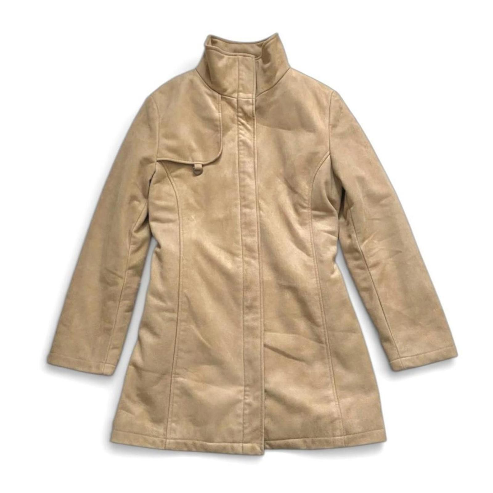 Other Whimsy core preppy style beige slim suede coat / jacket Size S / US 4 / IT 40 - 1 Thumbnail
