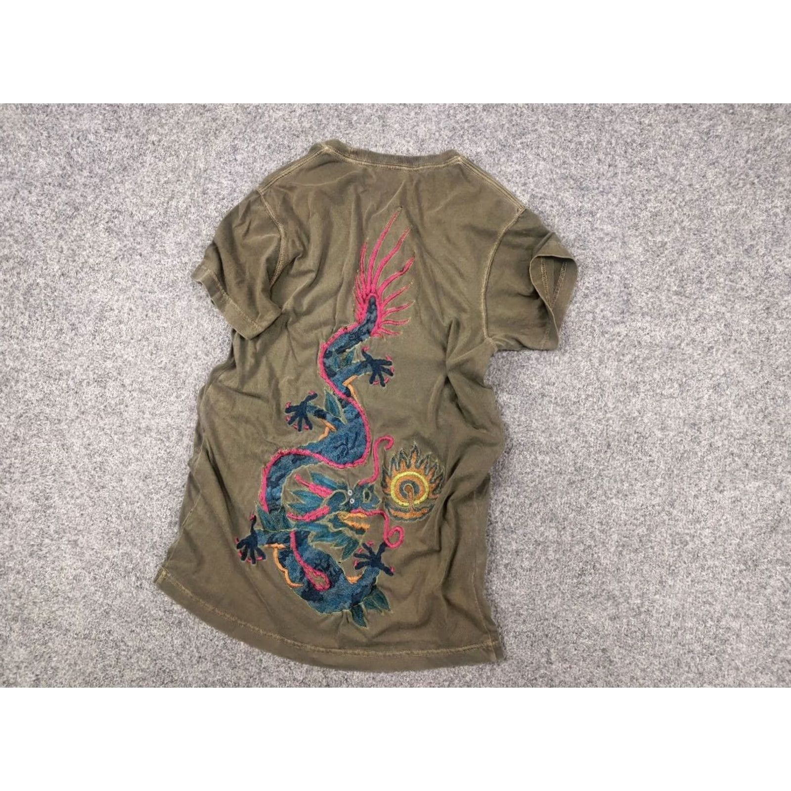 Maharishi VINTAGE Maharishi Japanese Dragon Overprint Embroidered Green T-shirt Tee Size US S / EU 44-46 / 1 - 3 Thumbnail