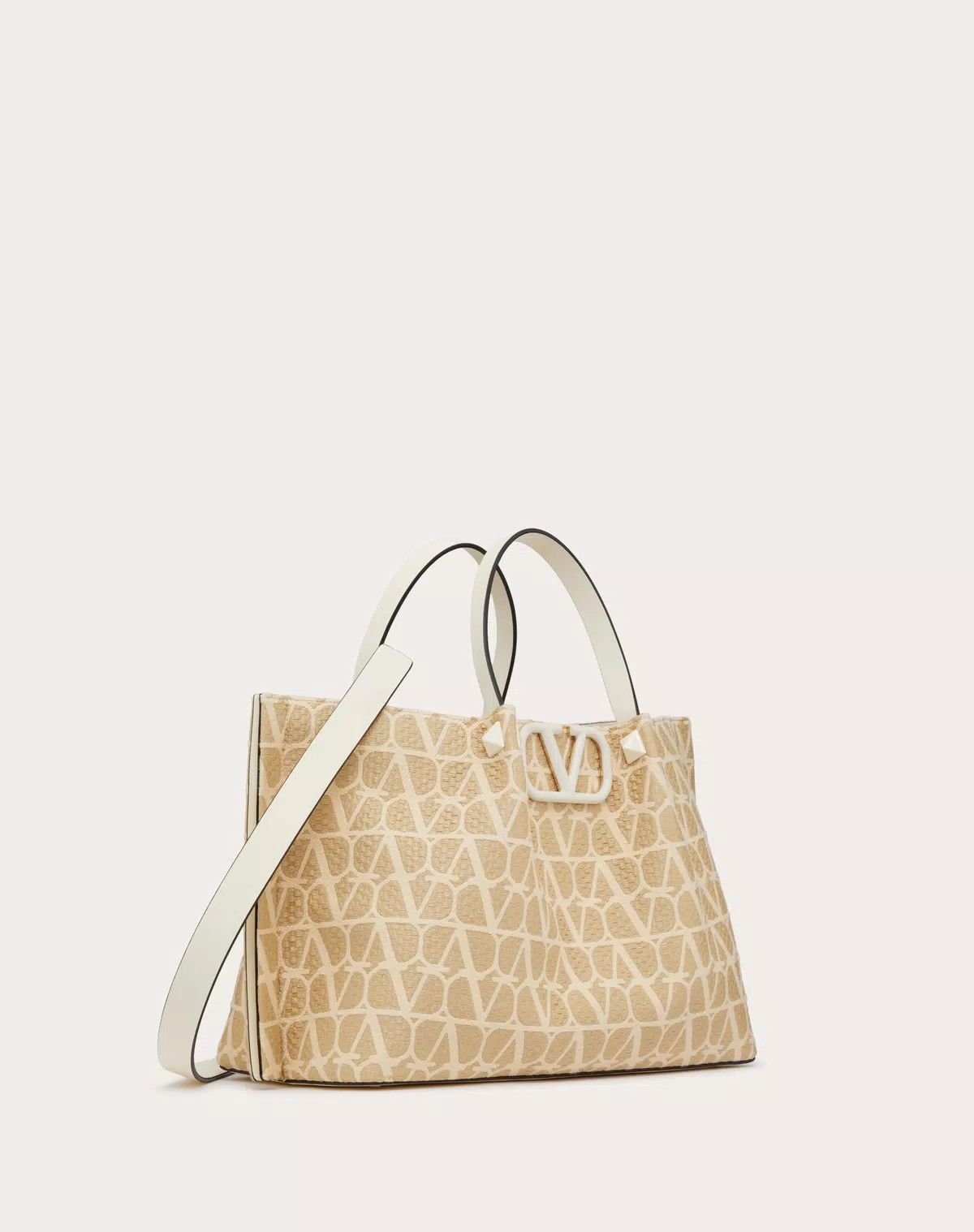 Valentino oc11z0725 Size:OS/Iconographe Raffia Shopping Bag in Beige Size ONE SIZE - 2 Thumbnail