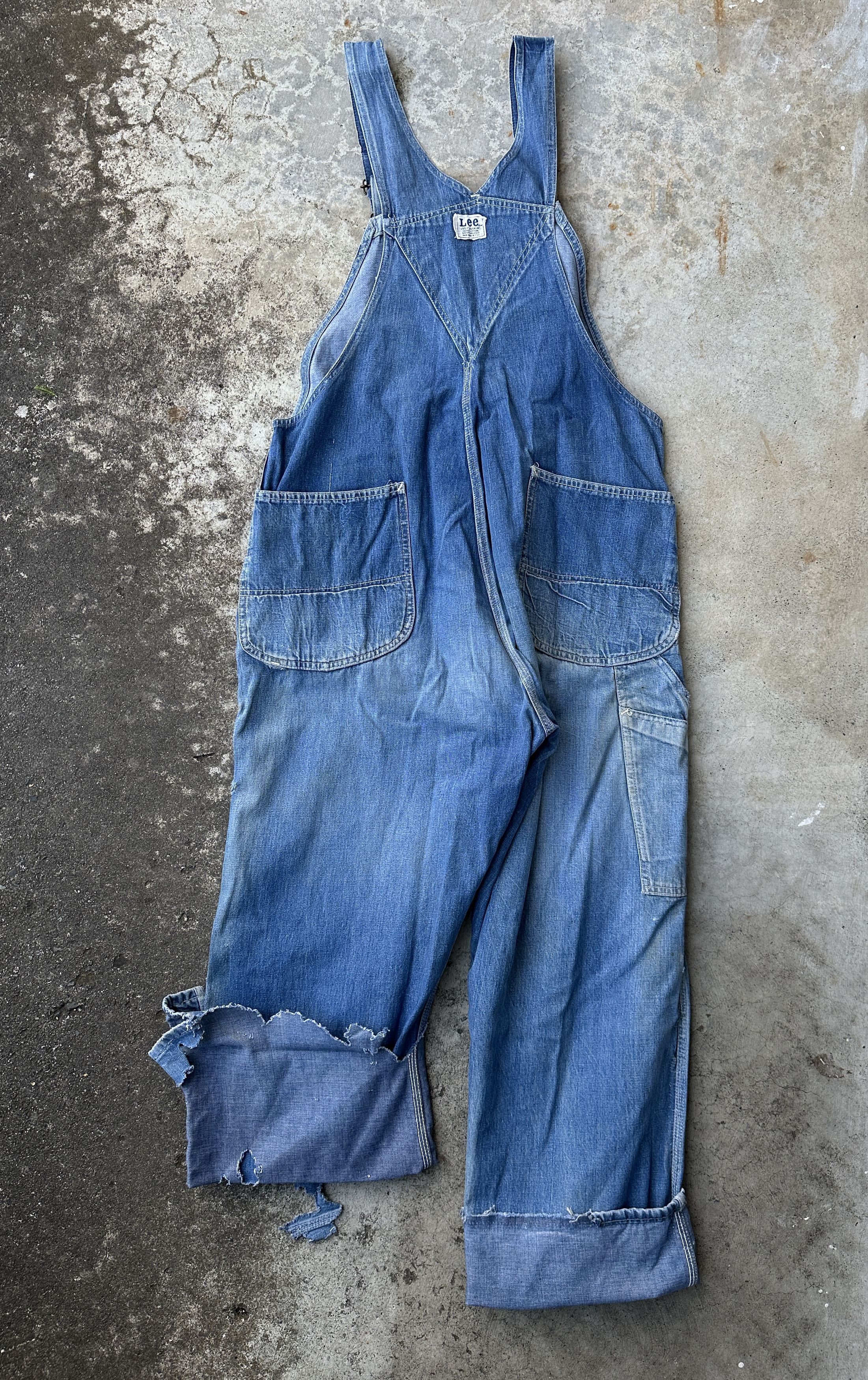 Lee 40s Lee Distressed Union Sanforized Jelt Denim farmer bib Size US 39 - 2 Thumbnail