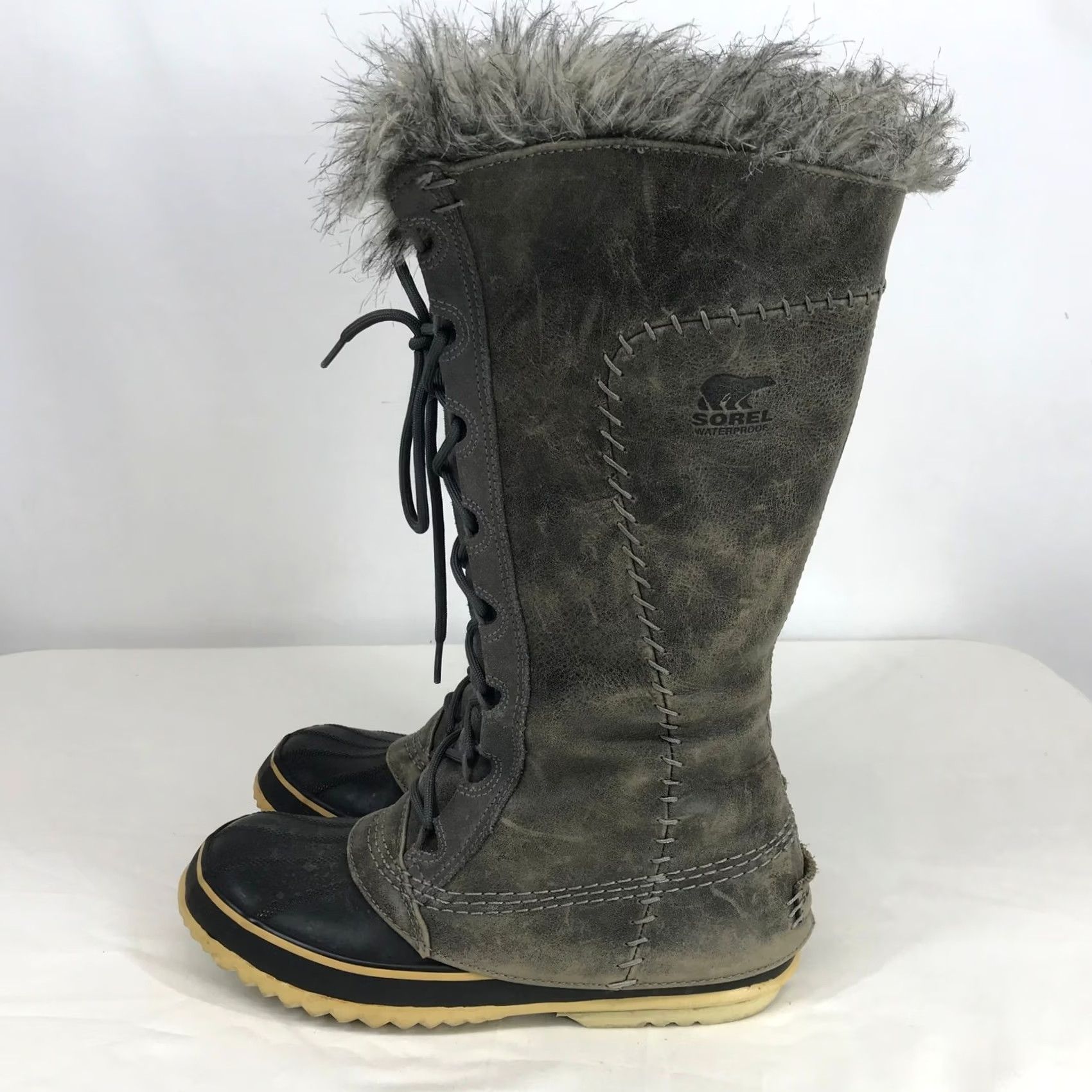 SOREL Sorel Tofino Waterproof Gray Leather Flat Boot Mens Winter Knee High Shoes Size US 11 / IT 41 - 4 Thumbnail