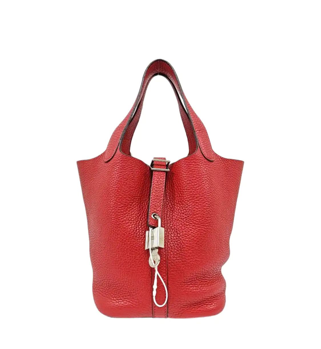 Hermes Hermes Picotin Lock 18 Rouge Clemence cowhide leather picotin handbag silver har Size ONE SIZE - 1 Thumbnail