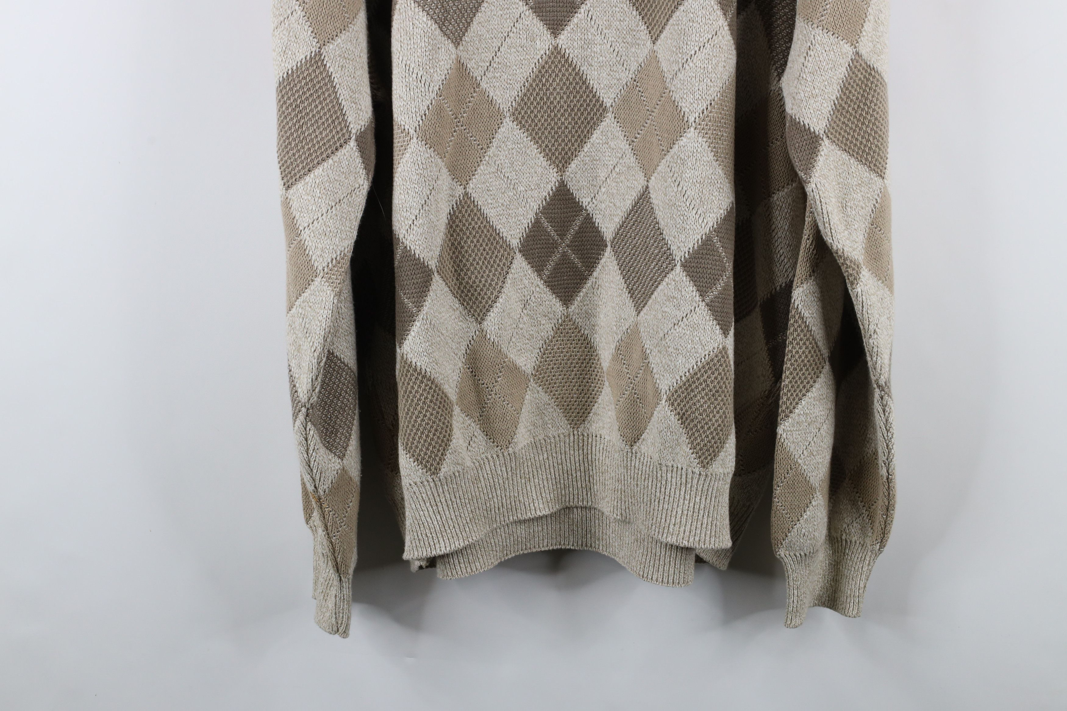 Vintage Vintage 90s Streetwear Argyle Diamond V-Neck Sweater USA Size US XL / EU 56 / 4 - 13 Thumbnail