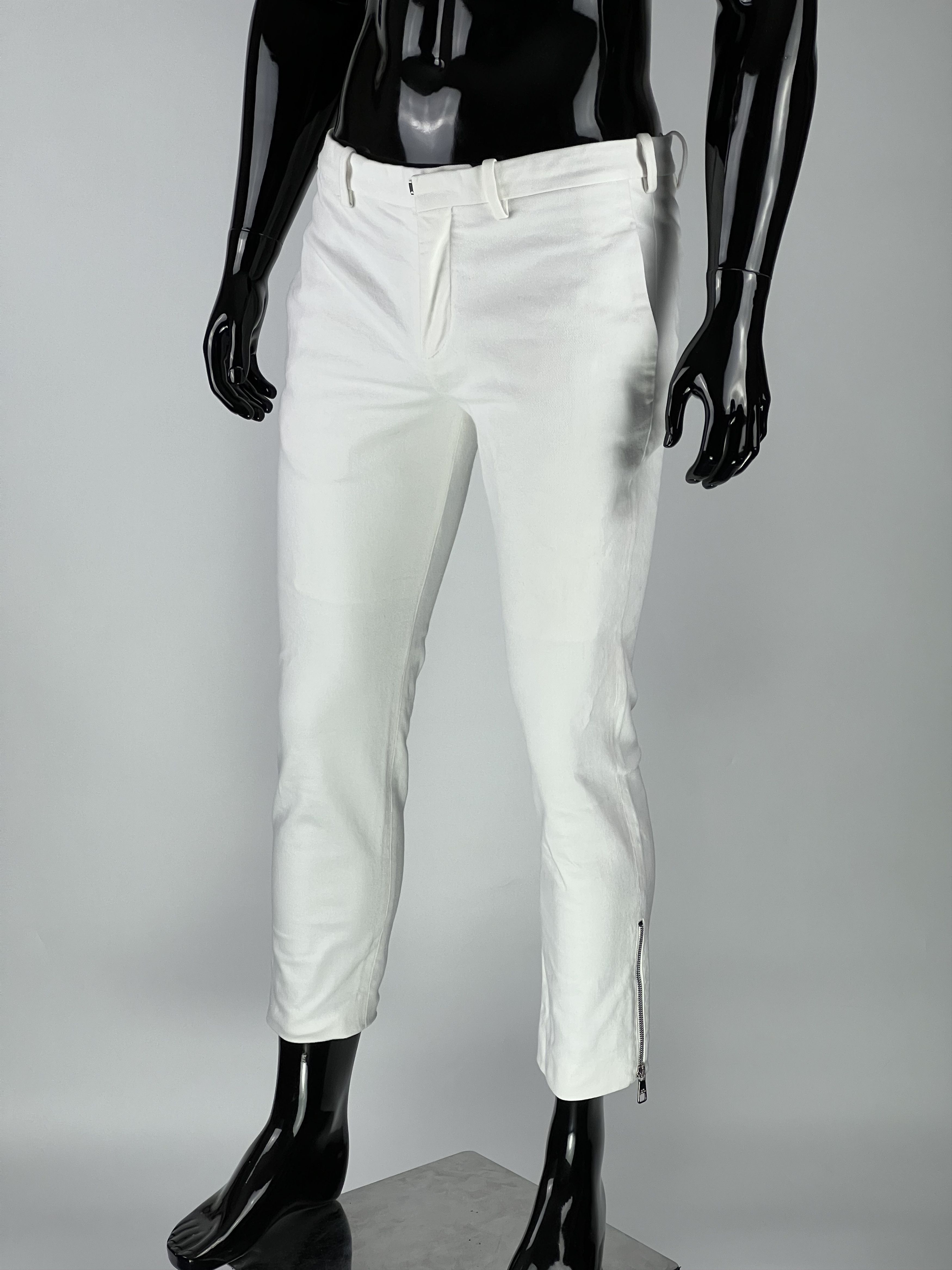 Neil Barrett Neil Barrett Men's White Skinny Fit Cropped Pants Size 50 Size US 32 / EU 48 - 1 Thumbnail