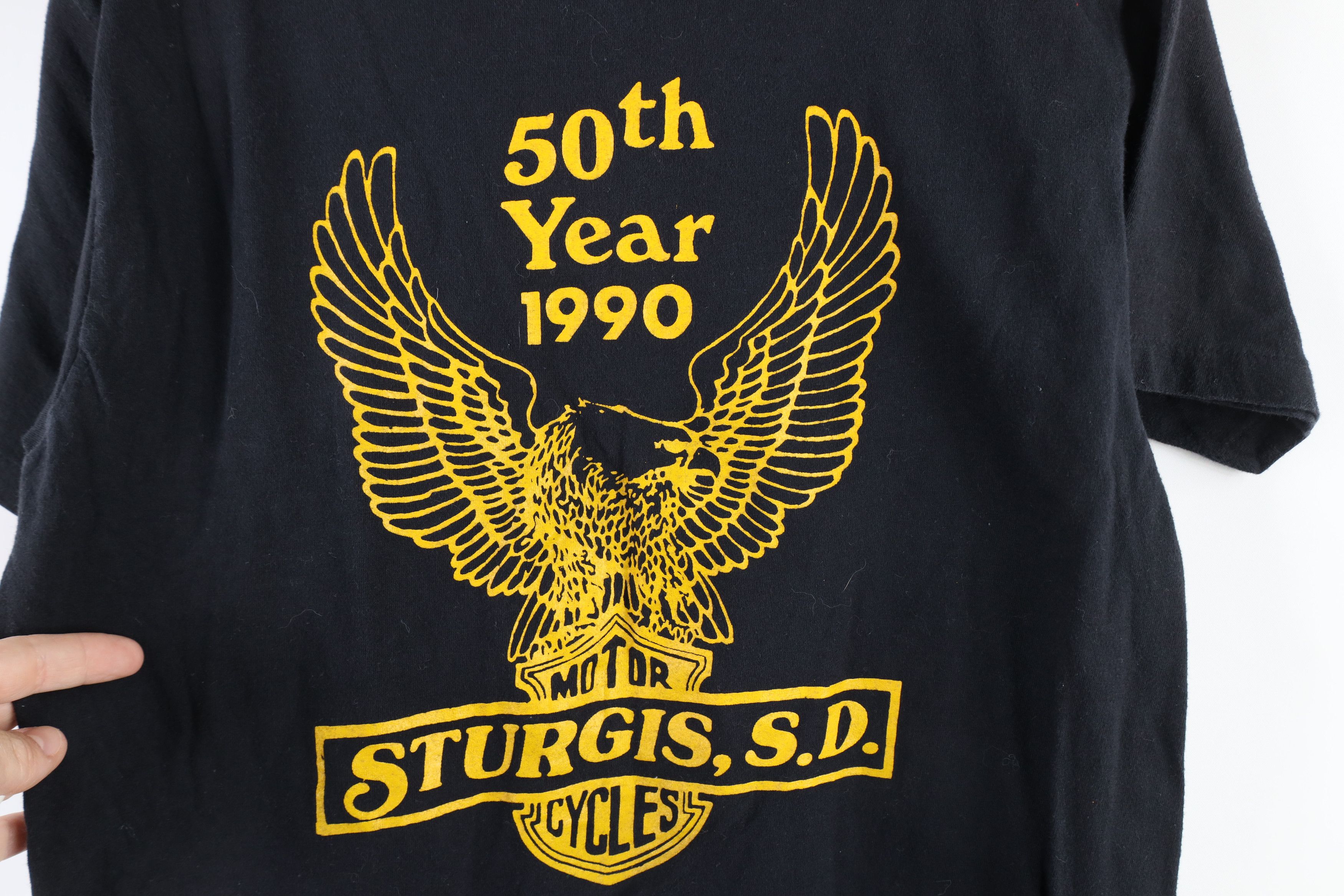 Vintage Vintage 90s 50th Anniversary Sturgis Bike Rally T-Shirt USA Size US L / EU 52-54 / 3 - 6 Thumbnail