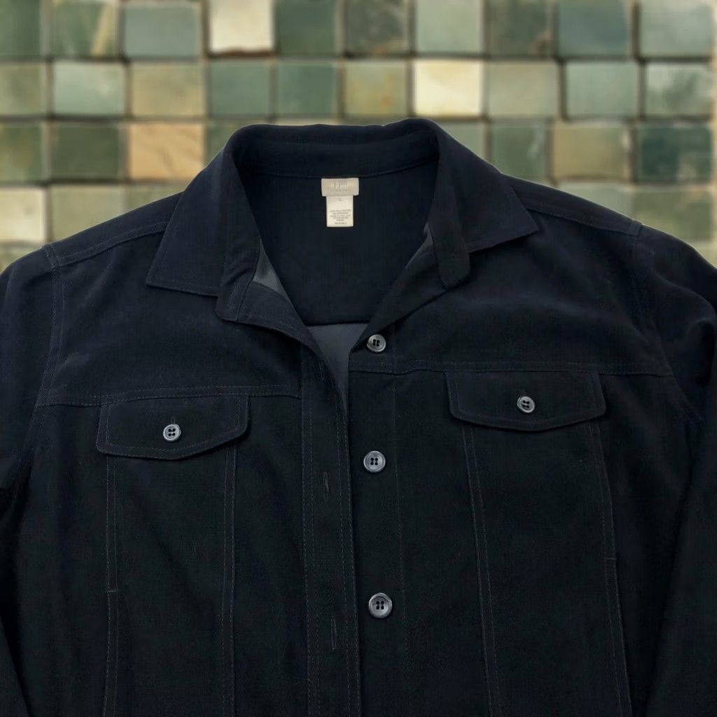 J. Jill J.Jill Blazer Style Jacket Black 4034 Large Womens Polyester Blend Button Long Sleeve Mid-Length Regular Coat - No extra text Size L / US 10 / IT 46 - 1 Thumbnail