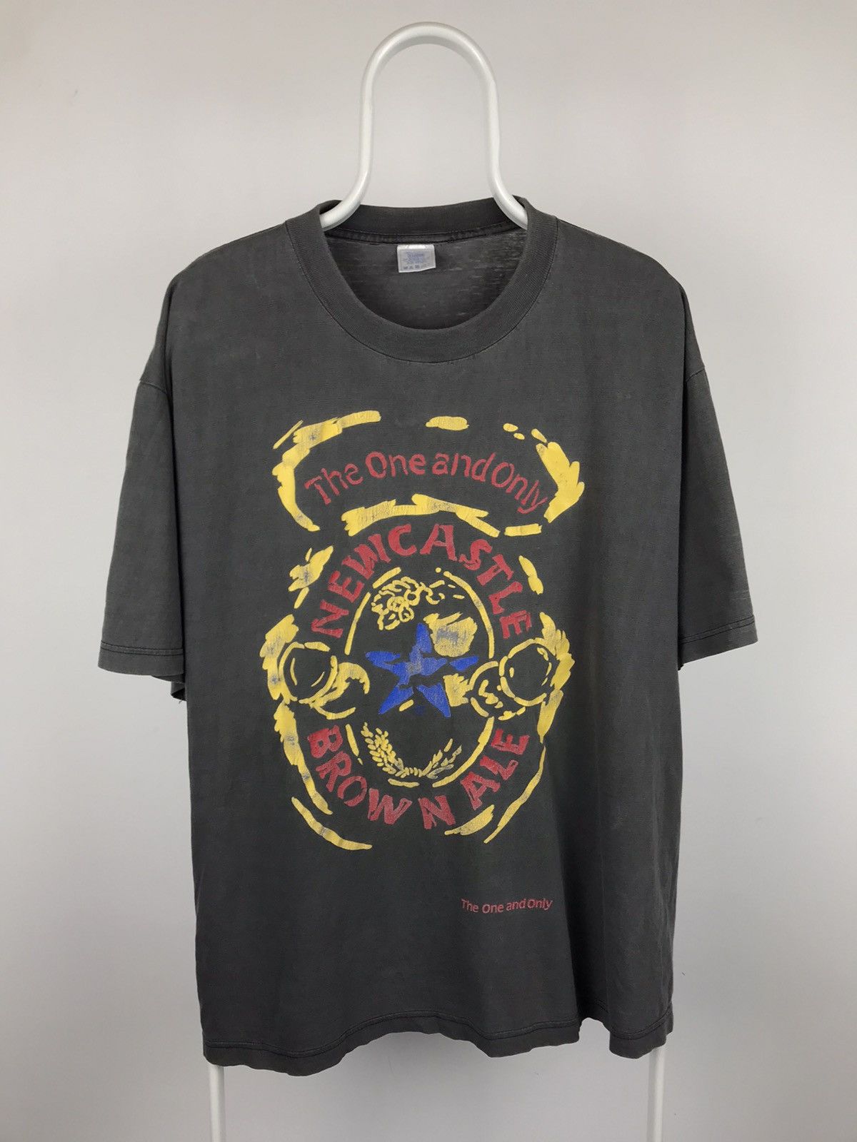 Vintage Vintage New Castle Big Logo Faded Graphite Tee Size US XL / EU 56 / 4 - 1 Thumbnail
