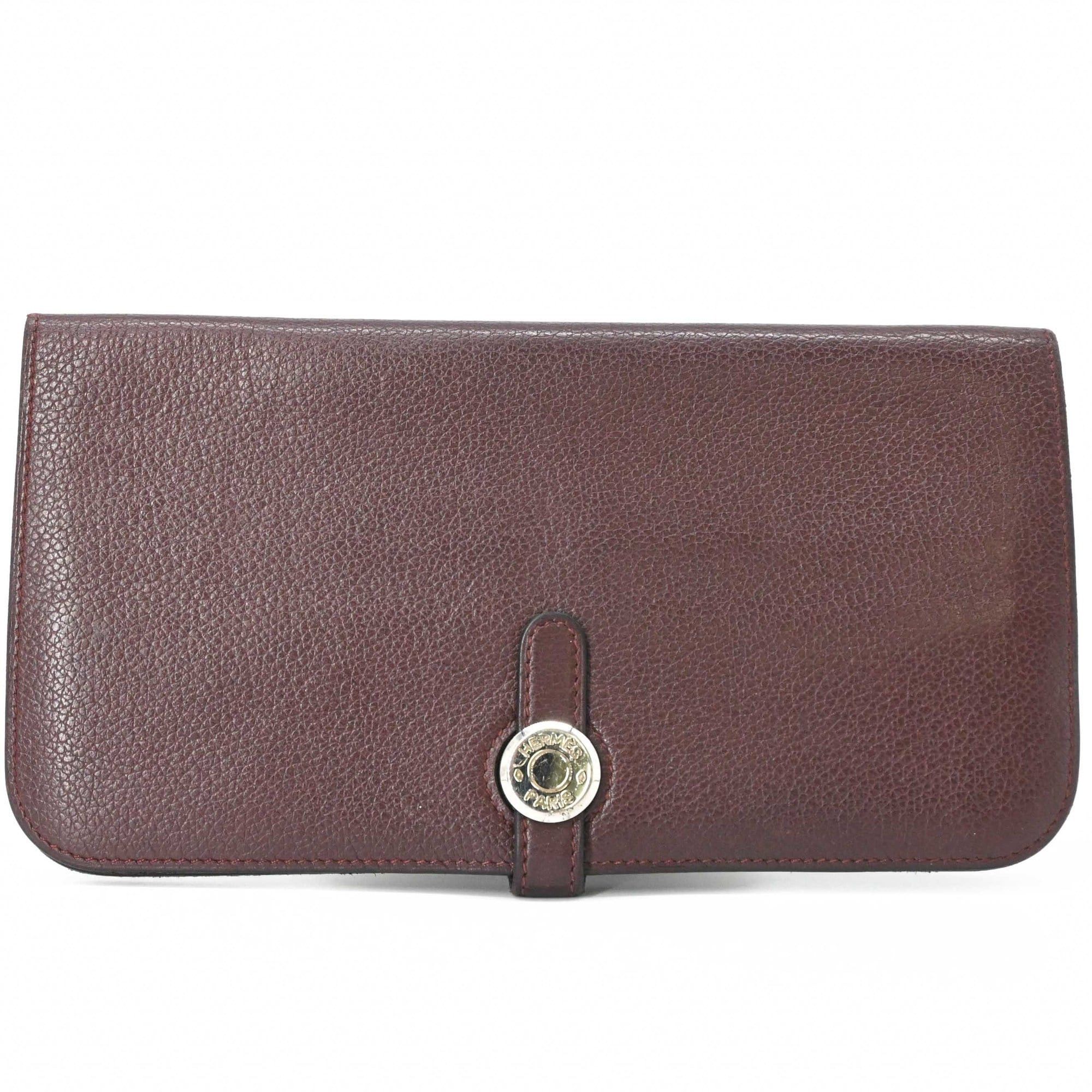 Hermes HERMES Dogon Long Wallet, Taurillon Clemence Leather, Brown, Women's, Silver Hardware, □R Stamp Size ONE SIZE - 1 Thumbnail