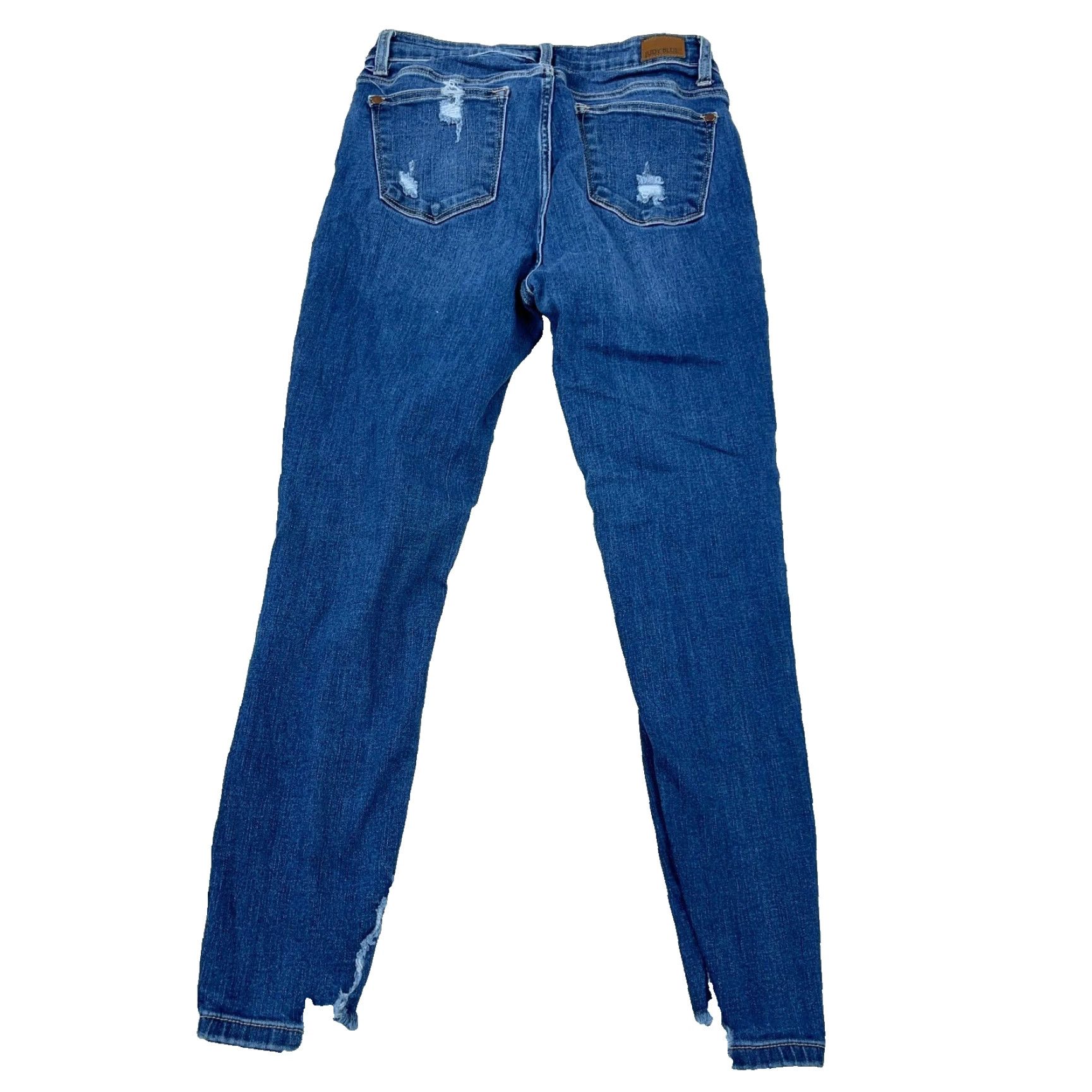 Vintage Judy Blue Jeans Women 29 Skinny Distressed Holes Med Wash Stretch Jeans Blue 5-Pocket Design Mens? Size 29" - 2 Thumbnail