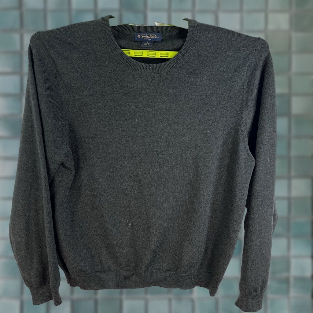Brooks Brothers Brooks Brothers Merino Wool Blend Pullover Sweater Mens L Green Stretch Size US L / EU 52-54 / 3 - 1 Thumbnail