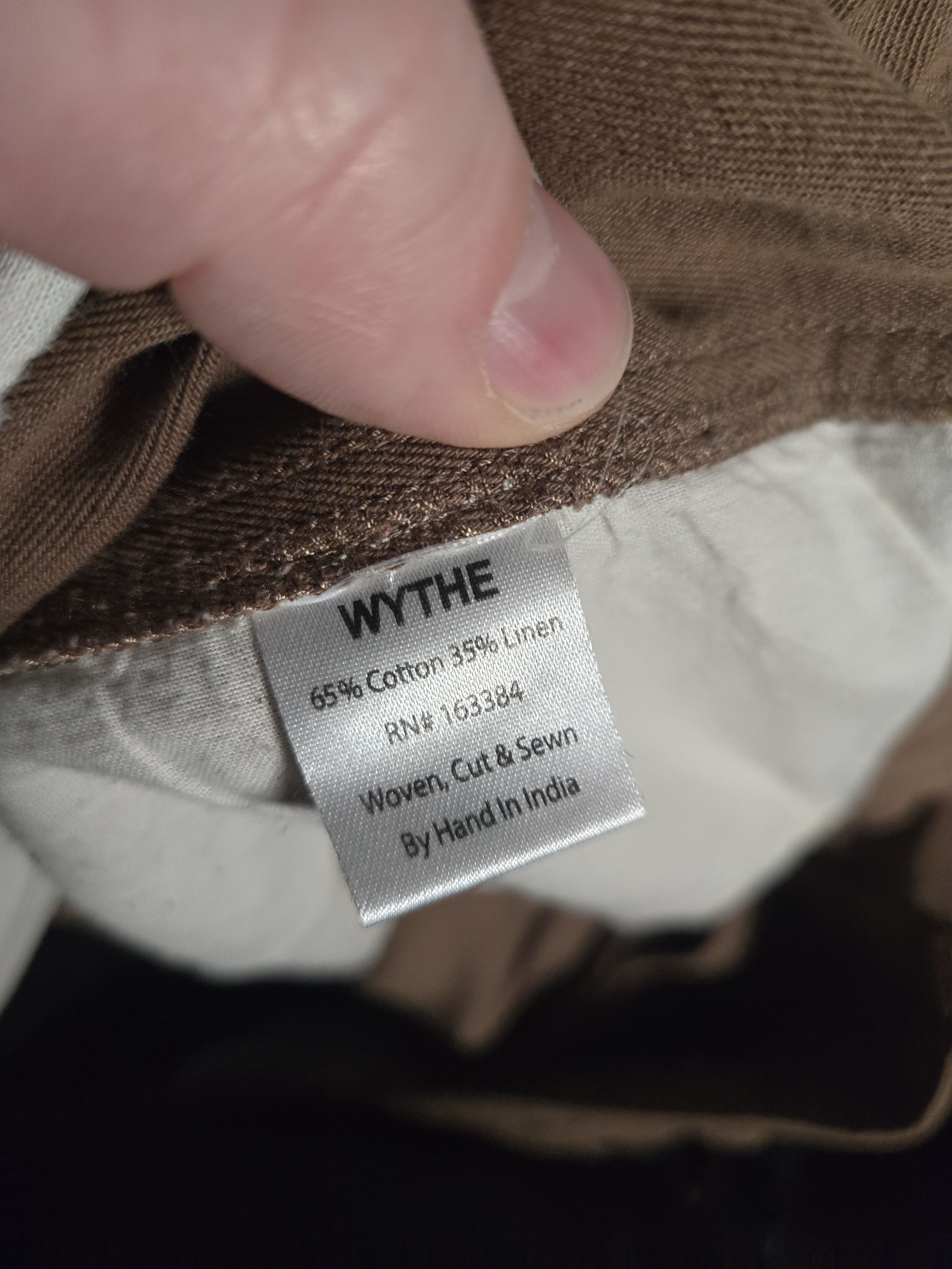 WYTHE Pleated Cotton Linen Twill Chino - Churro Brown - 36-38 Size US 38 / EU 54 - 5 Thumbnail
