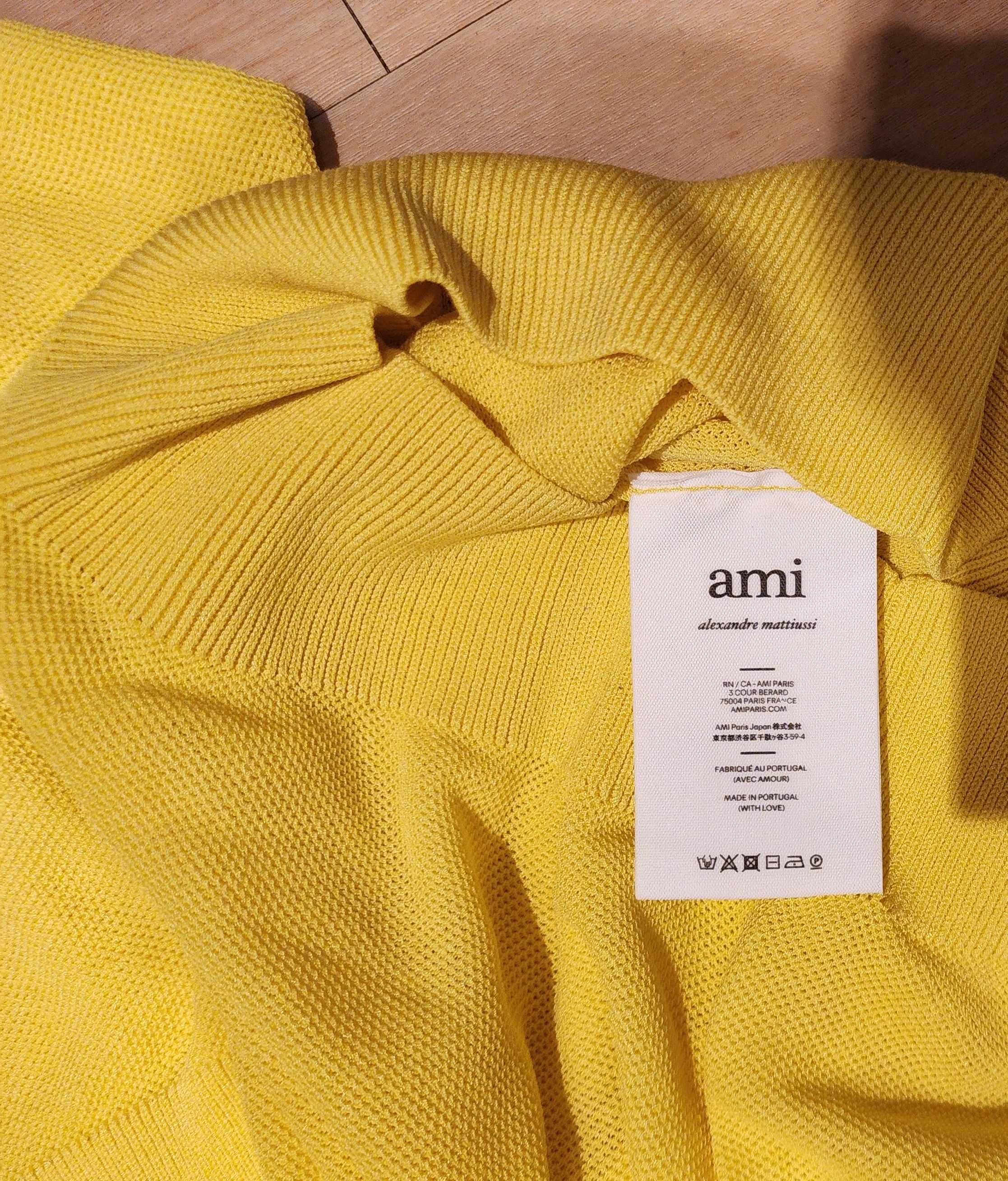 AMI AMI PARIS YELLOW COTTON SWEATER XL Size US XL / EU 56 / 4 - 7 Thumbnail