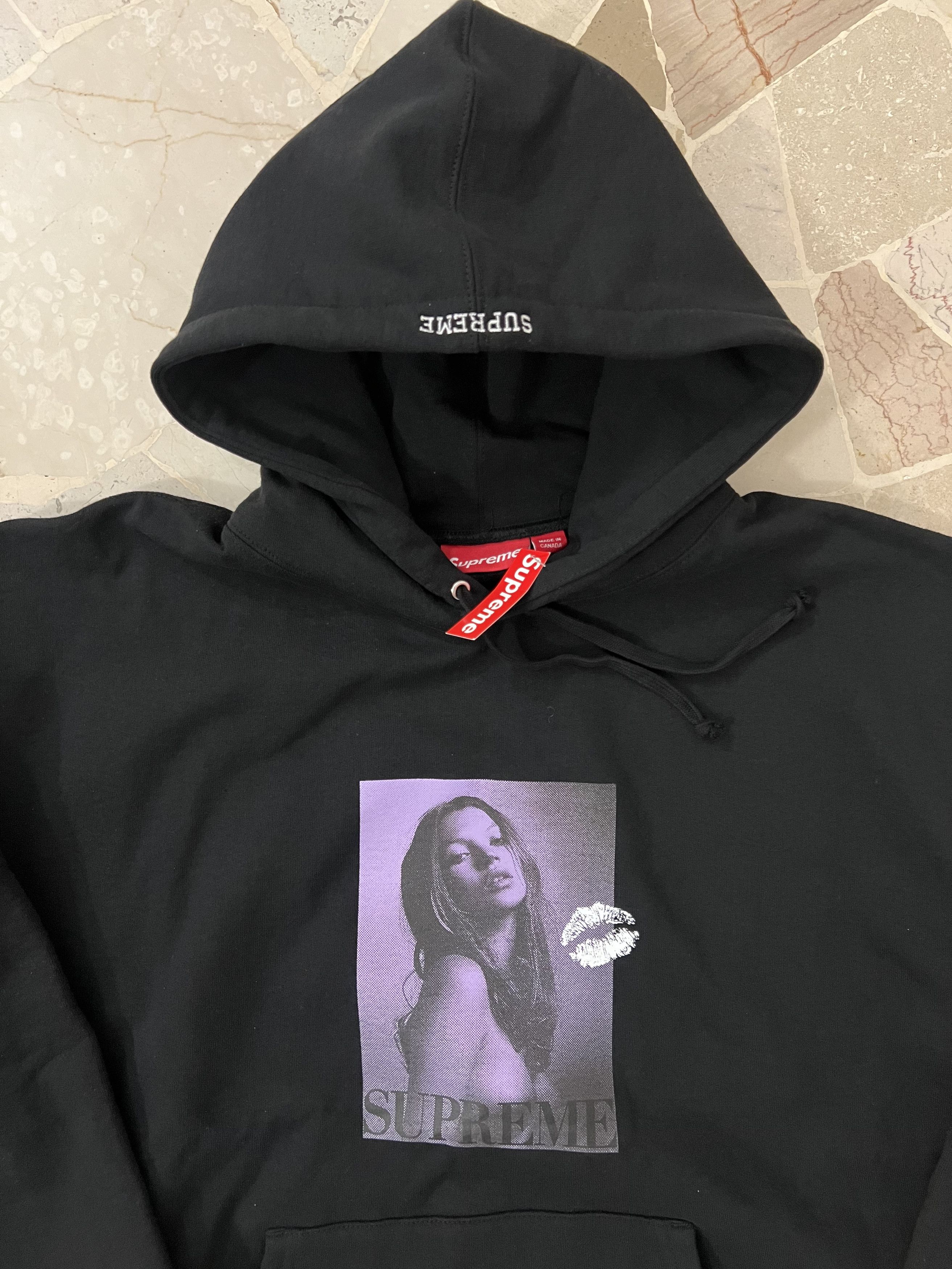 Supreme Kate Moss Hooded Sweatshirt hoodie black logo