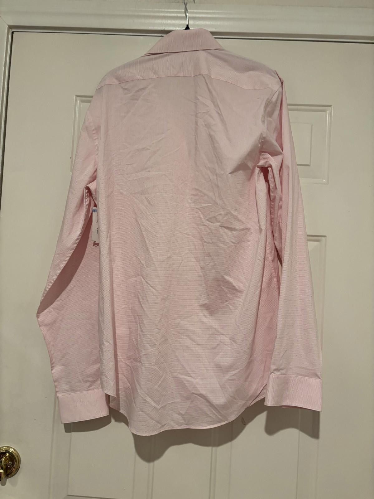 Designer Mens Calvin Klien pink button down long sleeve shirt #341 Size US M / EU 48-50 / 2 - 2 Thumbnail