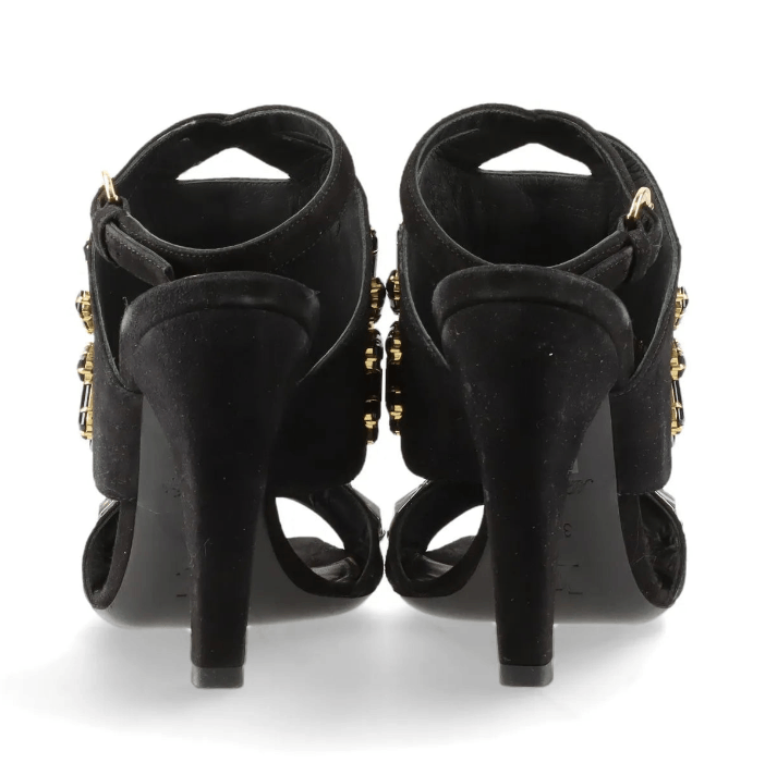 Louis Vuitton Cut Out Crsytal Suede Sandal Size US 6.5 / IT 36.5 - 6 Thumbnail