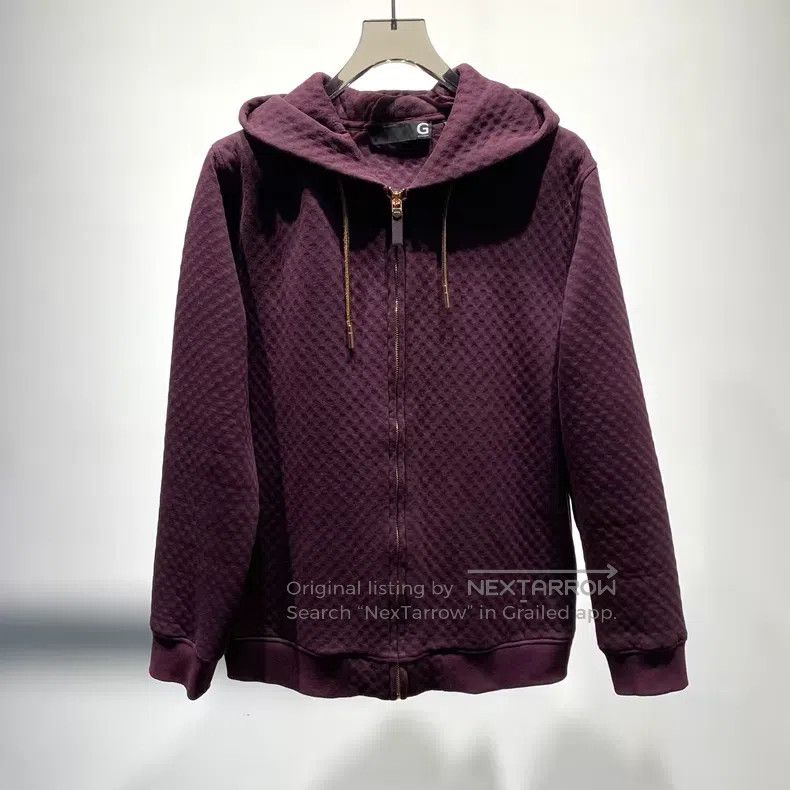 Givenchy Givenchy Red Subtle Patterned Zip-Up Hoodie Size US M / EU 48-50 / 2 - 1 Thumbnail