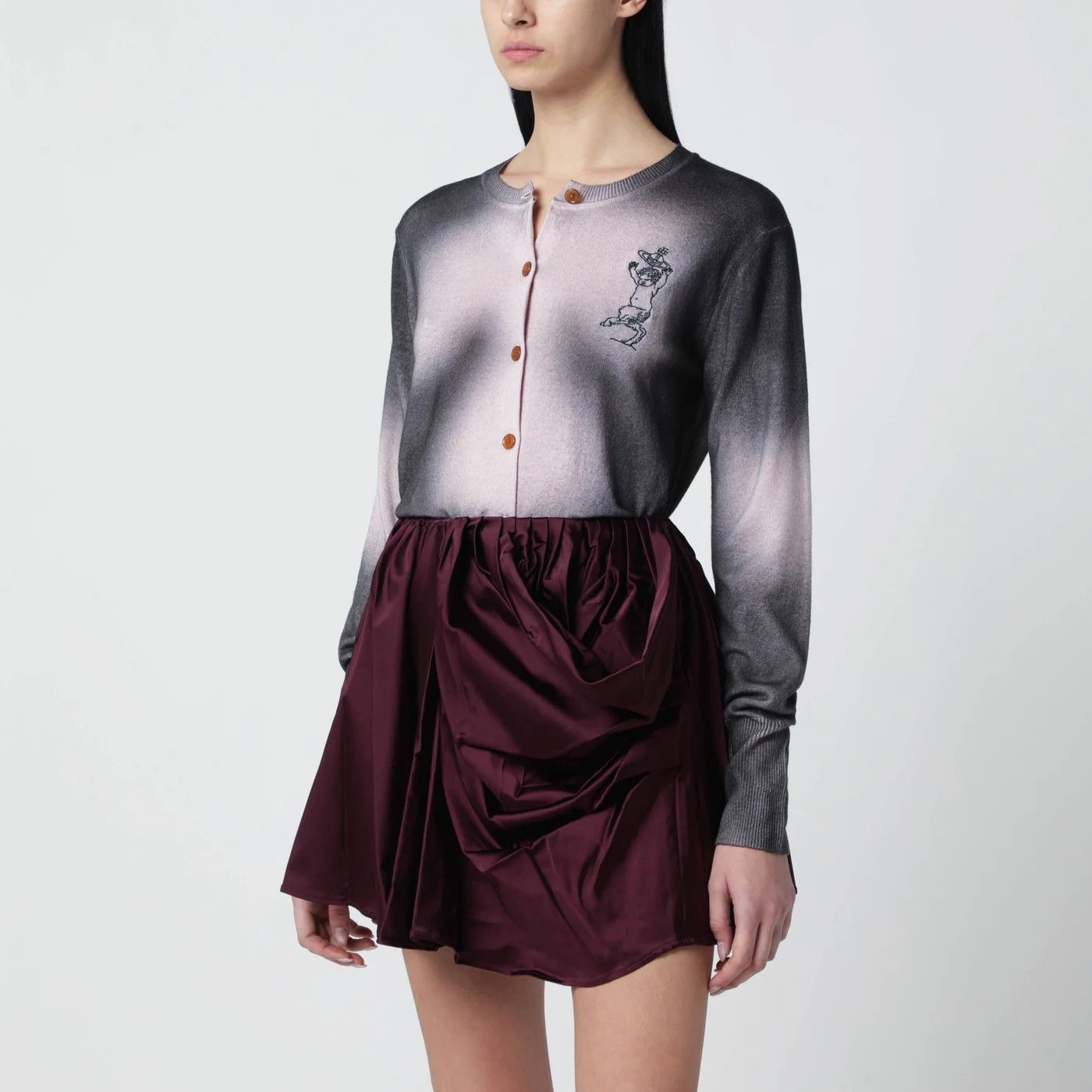 Vivienne Westwood o1d2blof0526 Dégradé-Effect Cardigan in Pink/Black Size S / US 4 / IT 40 - 2 Thumbnail