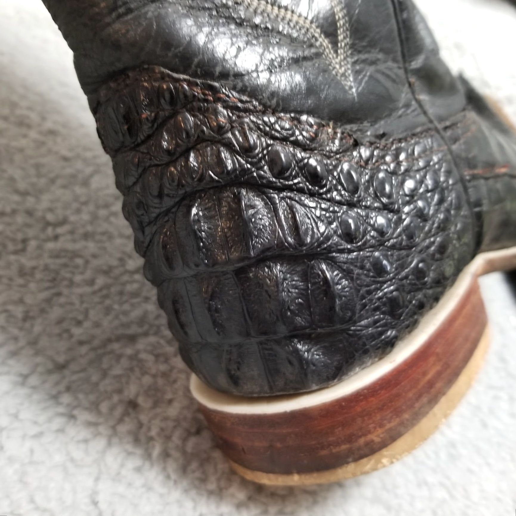 Vintage Vintage Mens Cowboy Boots Size 8.5 Black Alligator Leather Western Rodeo 90s Size US 9 / EU 42 - 6 Thumbnail