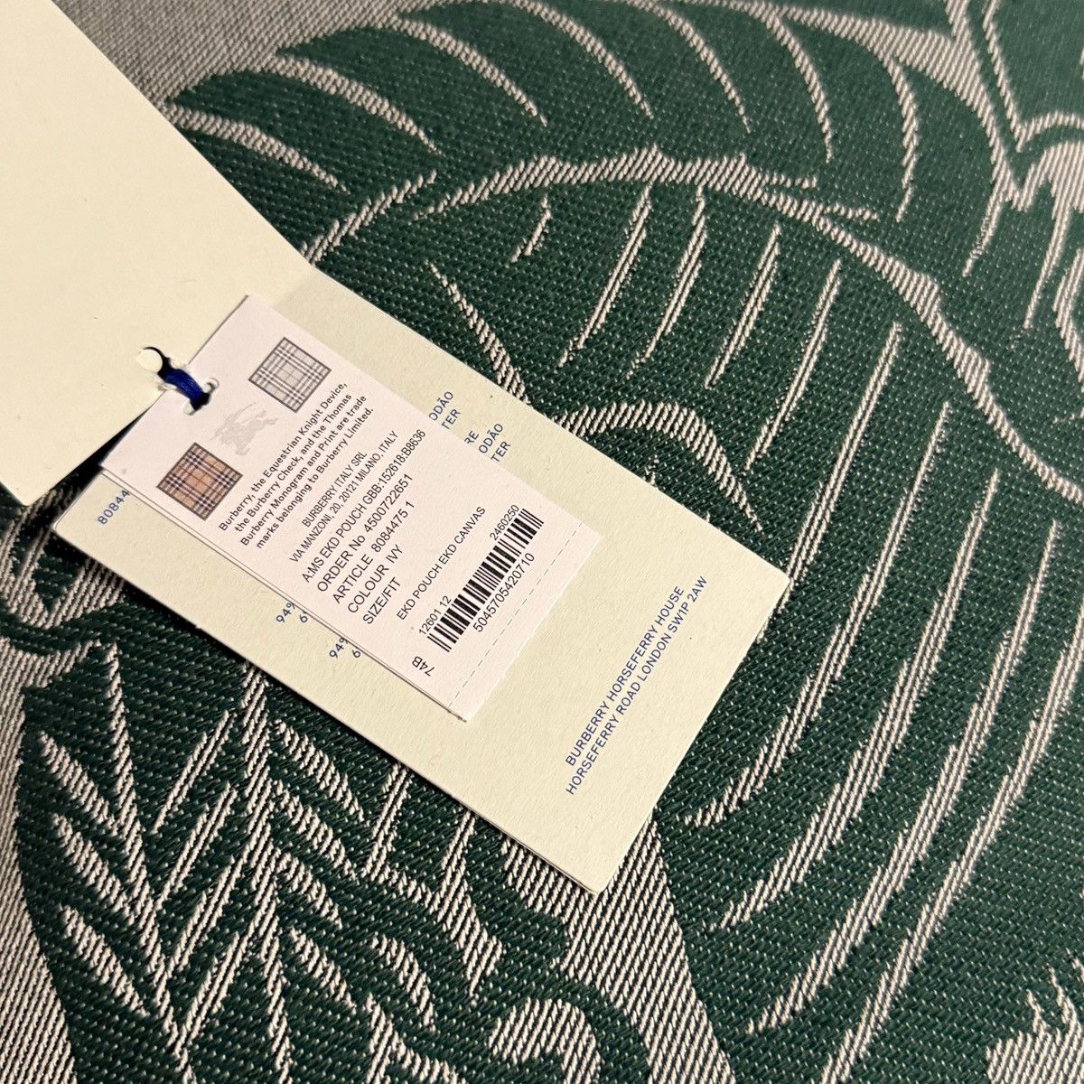 Burberry Burberry EKD Canvas Pouch Green Size ONE SIZE - 9 Thumbnail