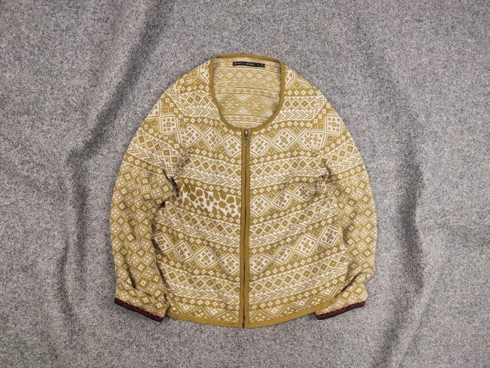 Other Gudrun Grenz zip Wool Blend Yellow pattern Seater cardigan Size S / US 4 / IT 40 - 1 Thumbnail