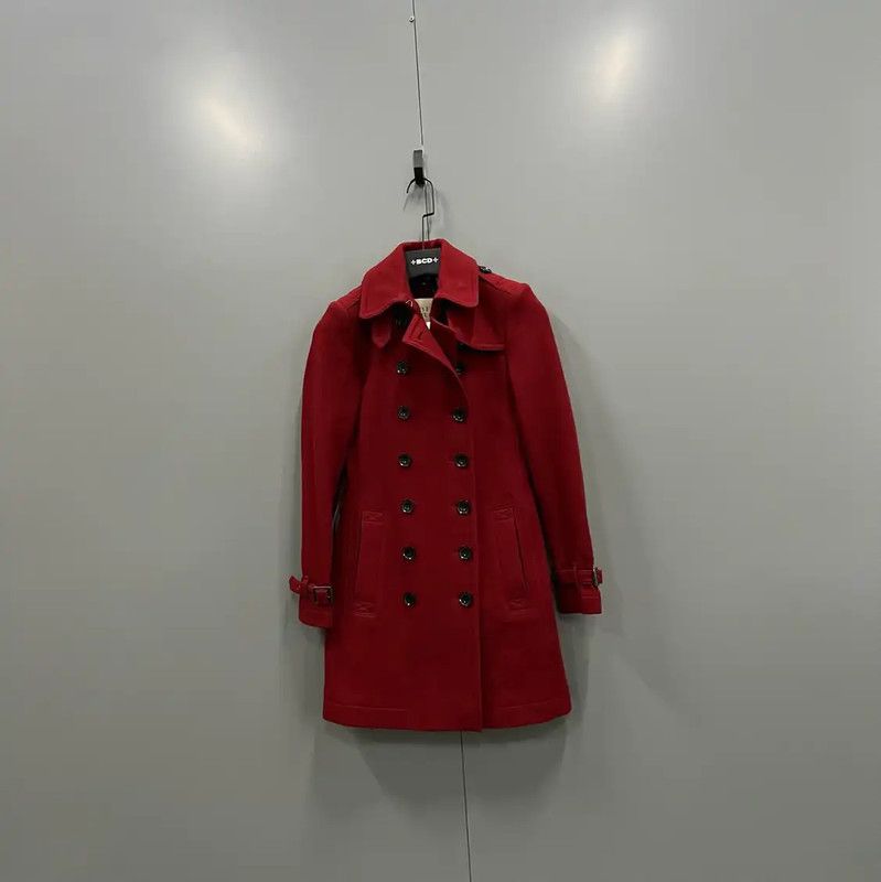 Burberry Burberry Red Cotton Mid-Length Coat Size ONE SIZE - 1 Thumbnail
