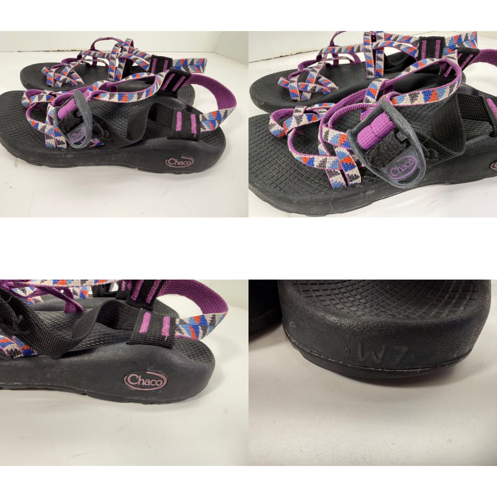 Chaco Chaco Z Cloud ZX2 Trail Hiking Sandals Womens 7 Black Purple Waterproof Toe Loop Shoes Sandal Size US 7 / IT 37 - 8 Thumbnail