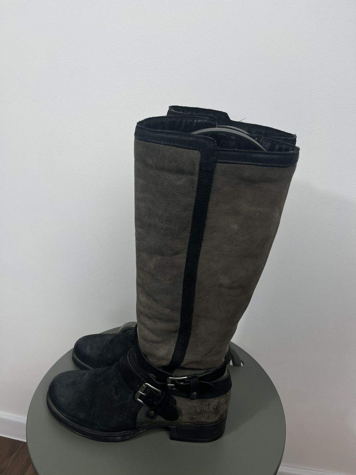 Other Women’s Leather Knee High Biker Boots Buckle Brown 40 US 9 Size US 9 / IT 39 - 8 Thumbnail