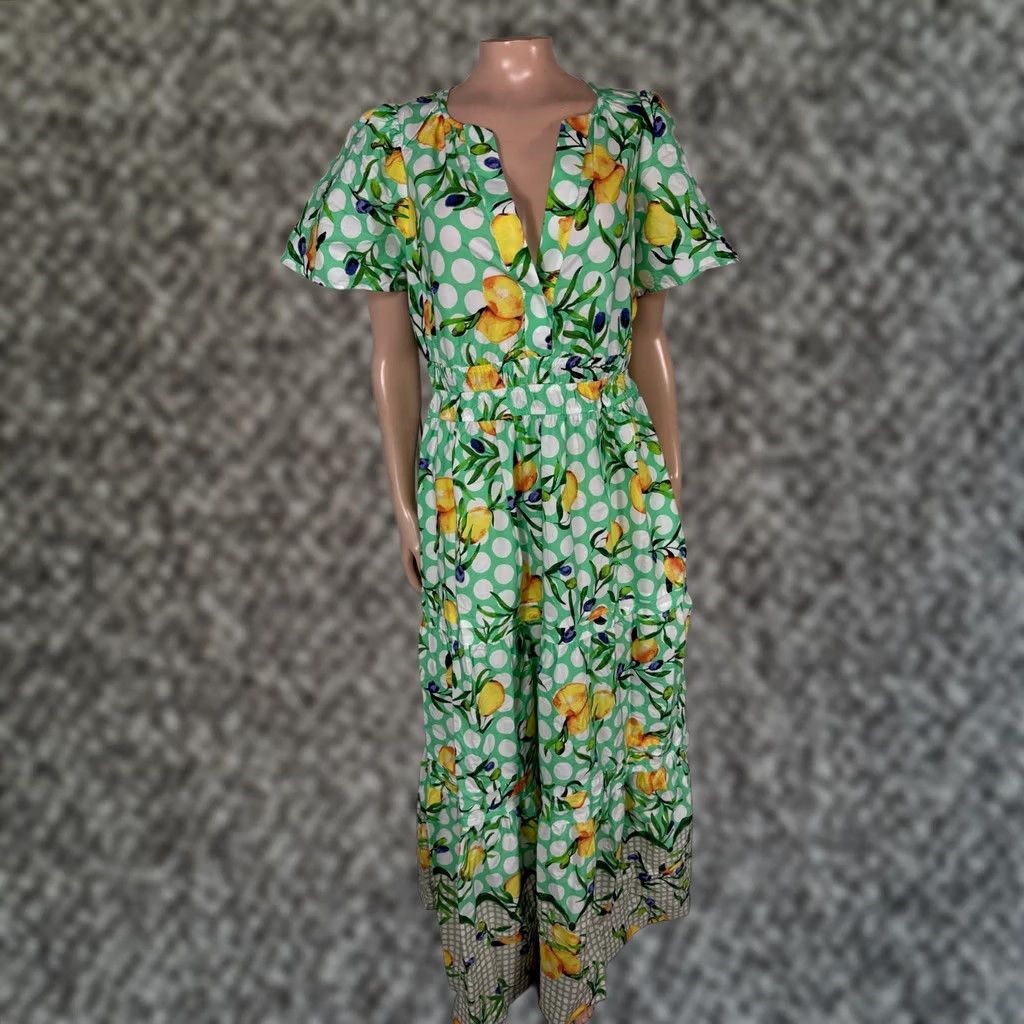 Anthropologie NEW Anthropologie Somerset Maxi Dress Small Cotton Pockets lemon Mint Y18 Size S / US 4 / IT 40 - 1 Thumbnail