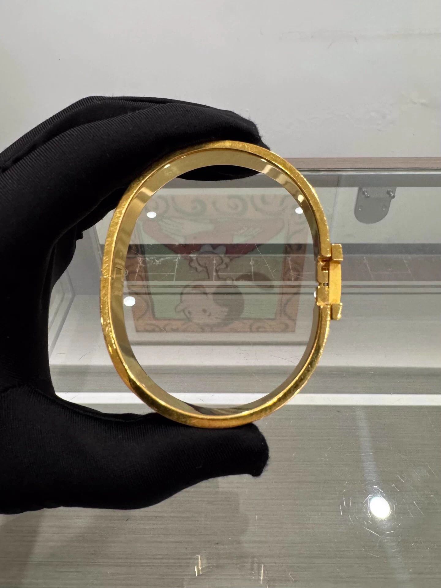 Hermes Hermes Clic H Black Enamel H Gold Bangle T4 99 New Size ONE SIZE - 5 Thumbnail