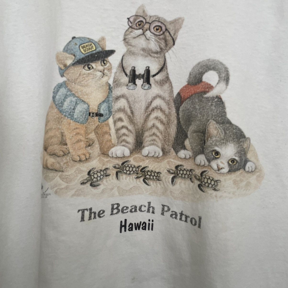 Vintage 1990s Bob Harrison Artwork The Beach Patrol Cropped Tee Size US M / EU 48-50 / 2 - 2 Thumbnail