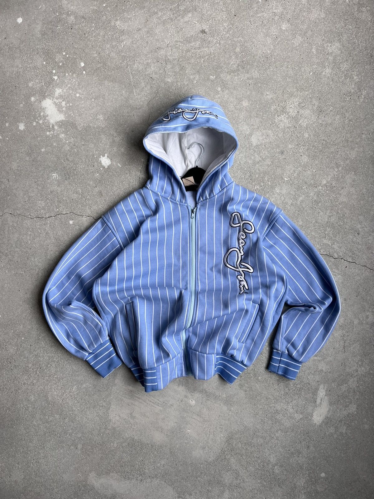 image of Jnco x Sean John 90's Vintage Sean John Zip Hoodie in Baby Blue, Men's (Size XL)