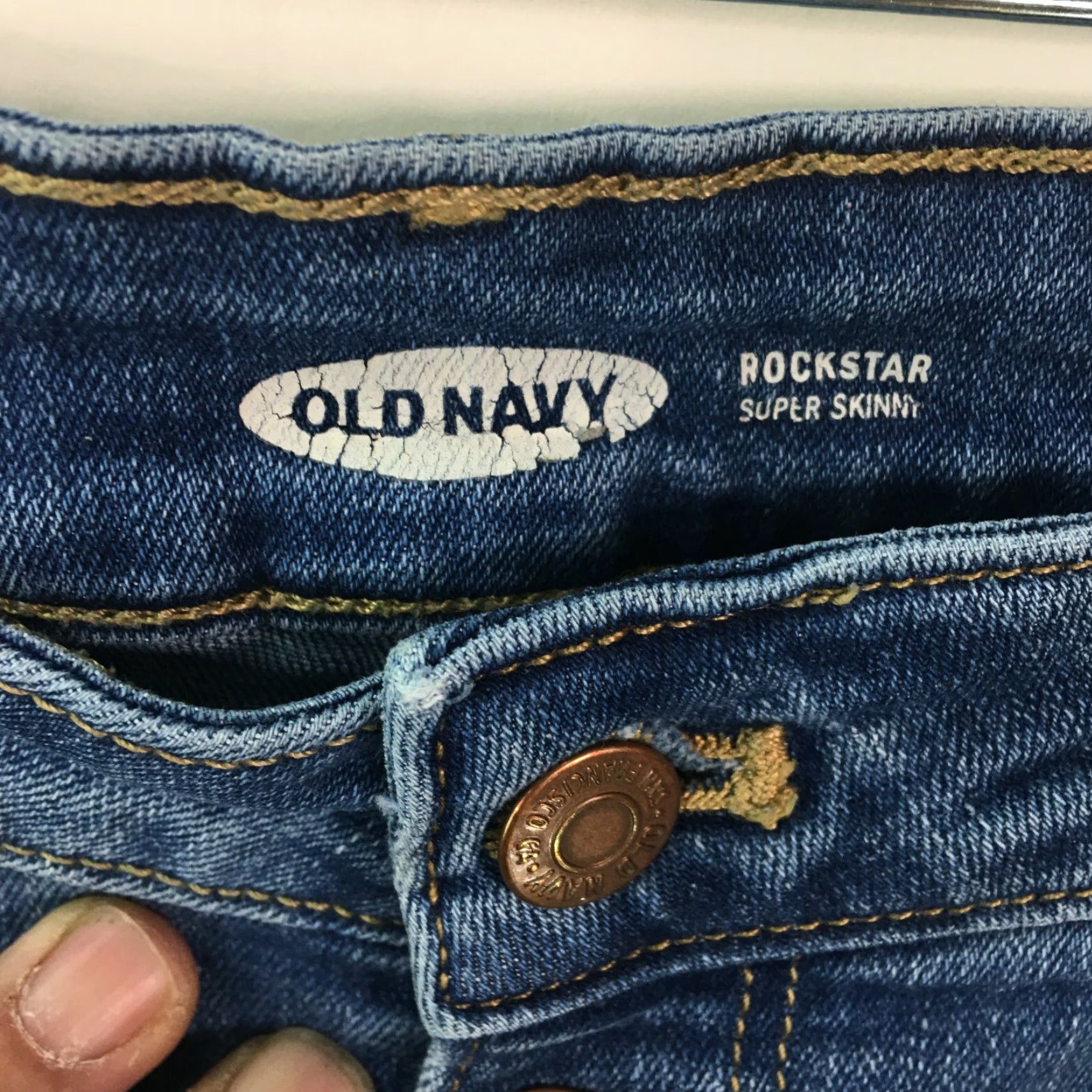Old Navy Old Navy Rockstar Womens Skinny Mid Rise Blue Denim Jeans Size 16 38X29 Size 38" / US 16 / IT 52 - 7 Thumbnail
