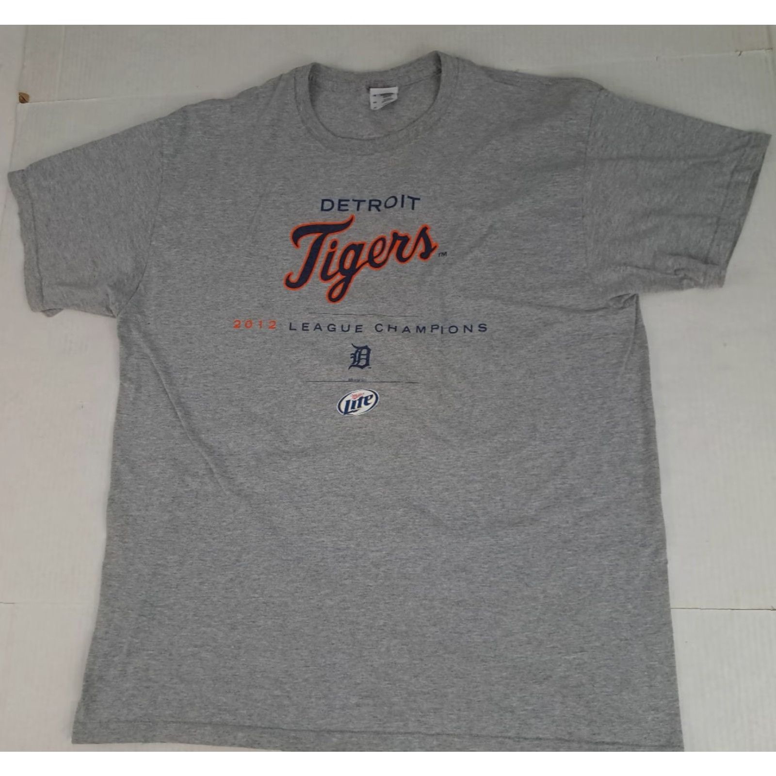 Fruit Of The Loom VINTAGE Detroit Tigers Baseball Miller Lite 2012 Printed T-Shirt MLB X-Large Size US XL / EU 56 / 4 - 4 Thumbnail