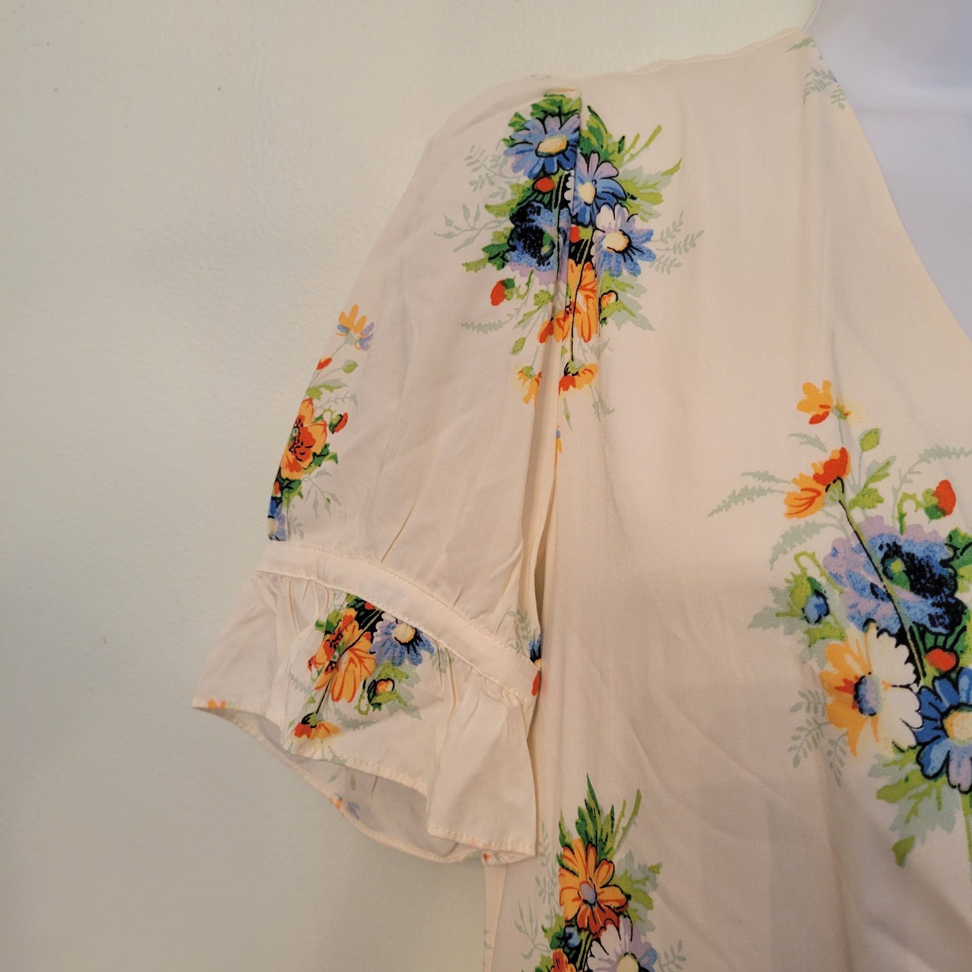 Madewell Madewell 6 Floral Wrap Ivory Ruffle Sleeve Maxi Dress Classi Size M / US 6-8 / IT 42-44 - 5 Thumbnail