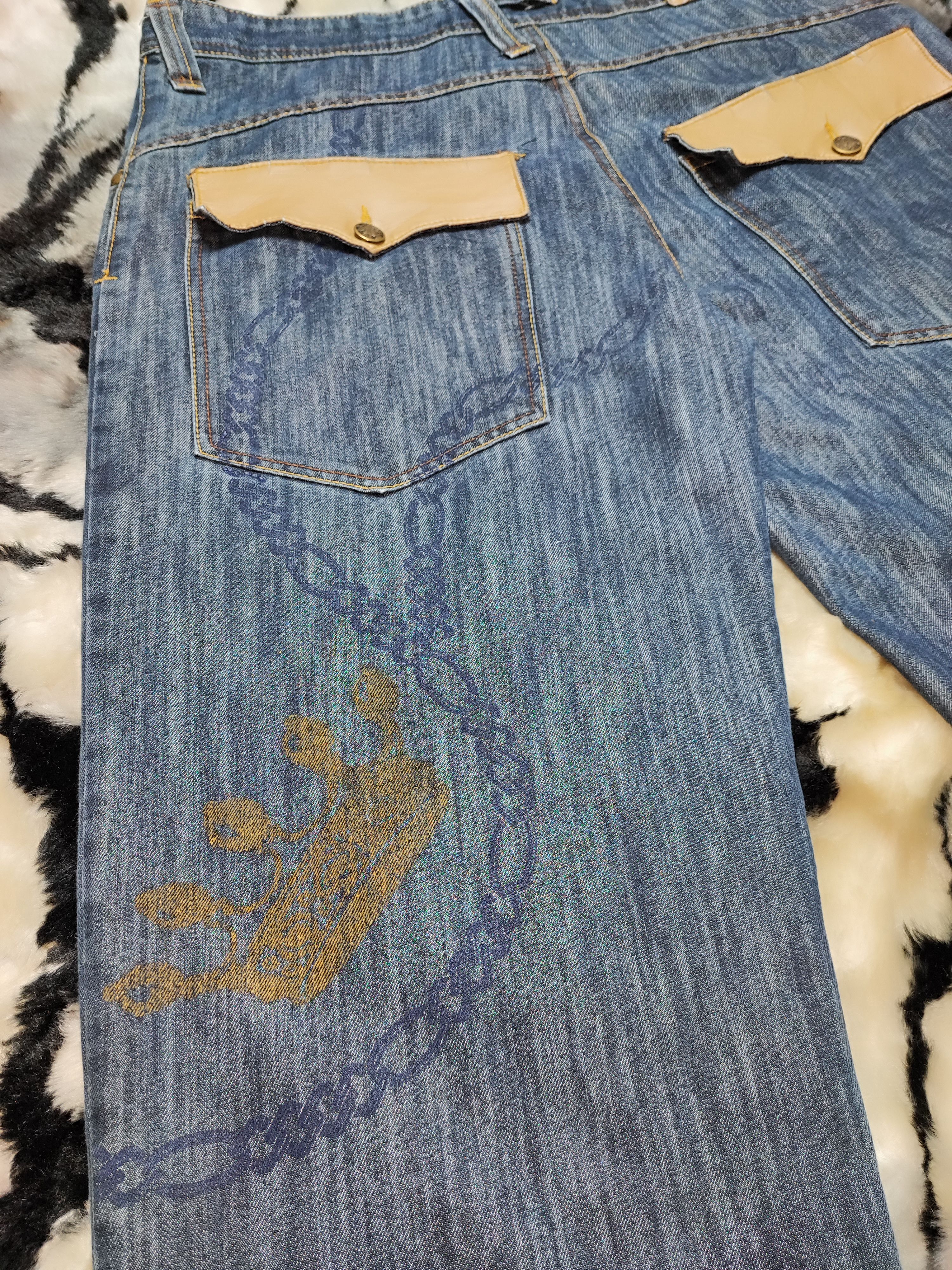 Affliction Skull Jeans Baggy Design by AC:CESS Size US 38 / EU 54 - 4 Thumbnail