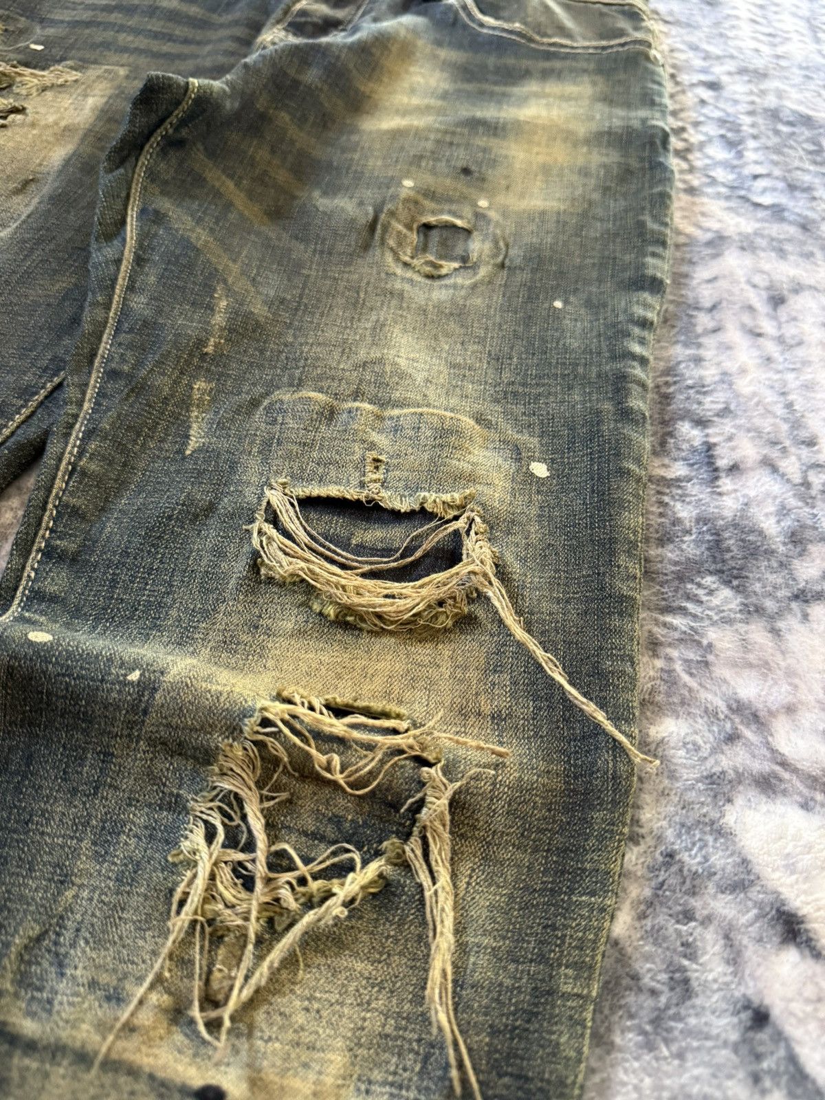 Hysteric Glamour Semantic Design Japan Mud Wash Distressed Tapered Jeans Size US 30 / EU 46 - 9 Thumbnail