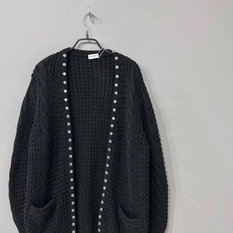 Saint Laurent Paris Saint Laurent Paris Studded Cardigan Woven with Thick Threa Size US XS / EU 42 / 0 - 2 Thumbnail