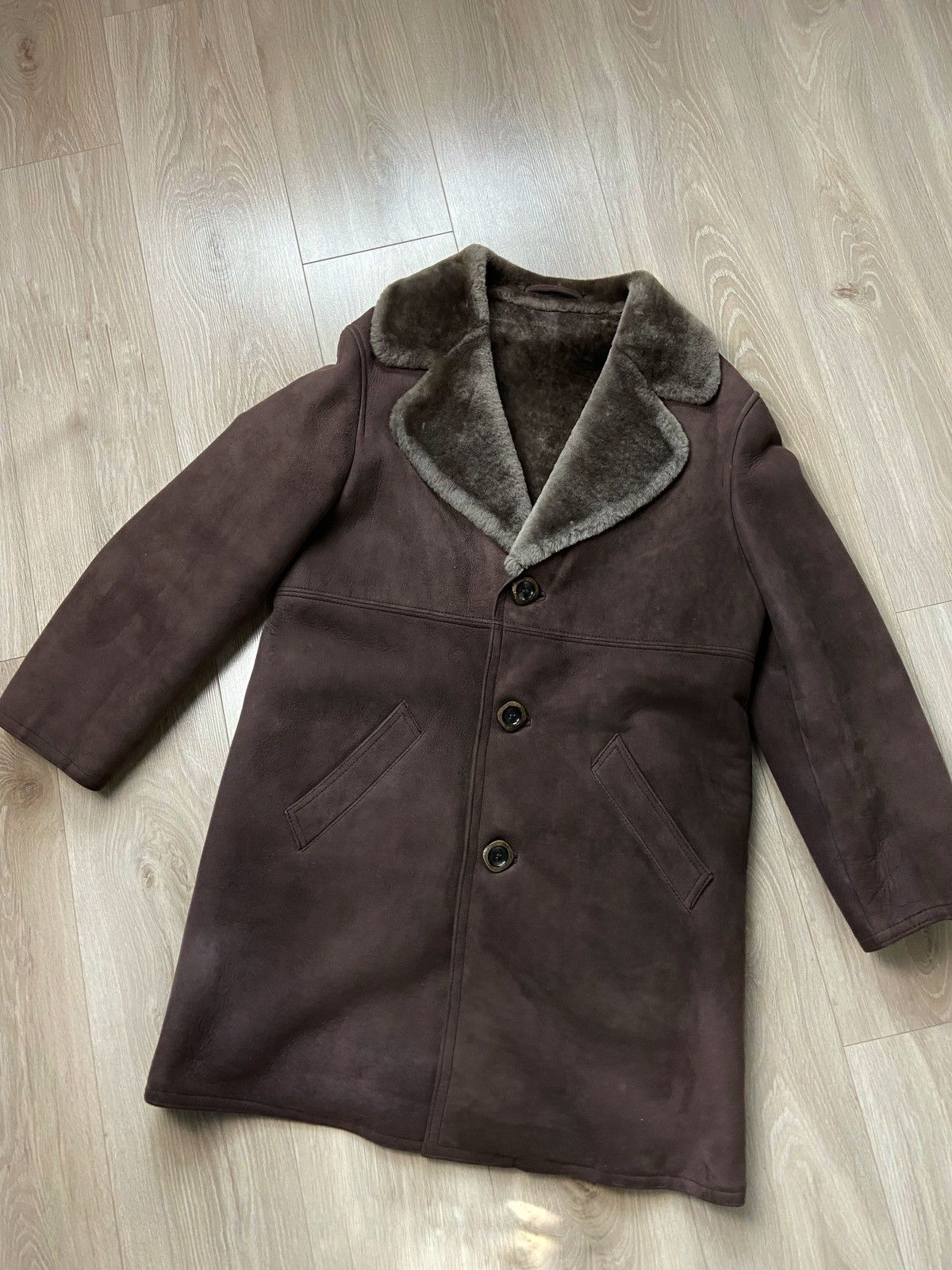 Winter jacket sheepskin L/XL leather brown winter long