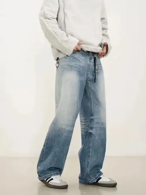 Jean loose washed faded baggy gradient jeans Size US 32 / EU 48 - 2 Thumbnail