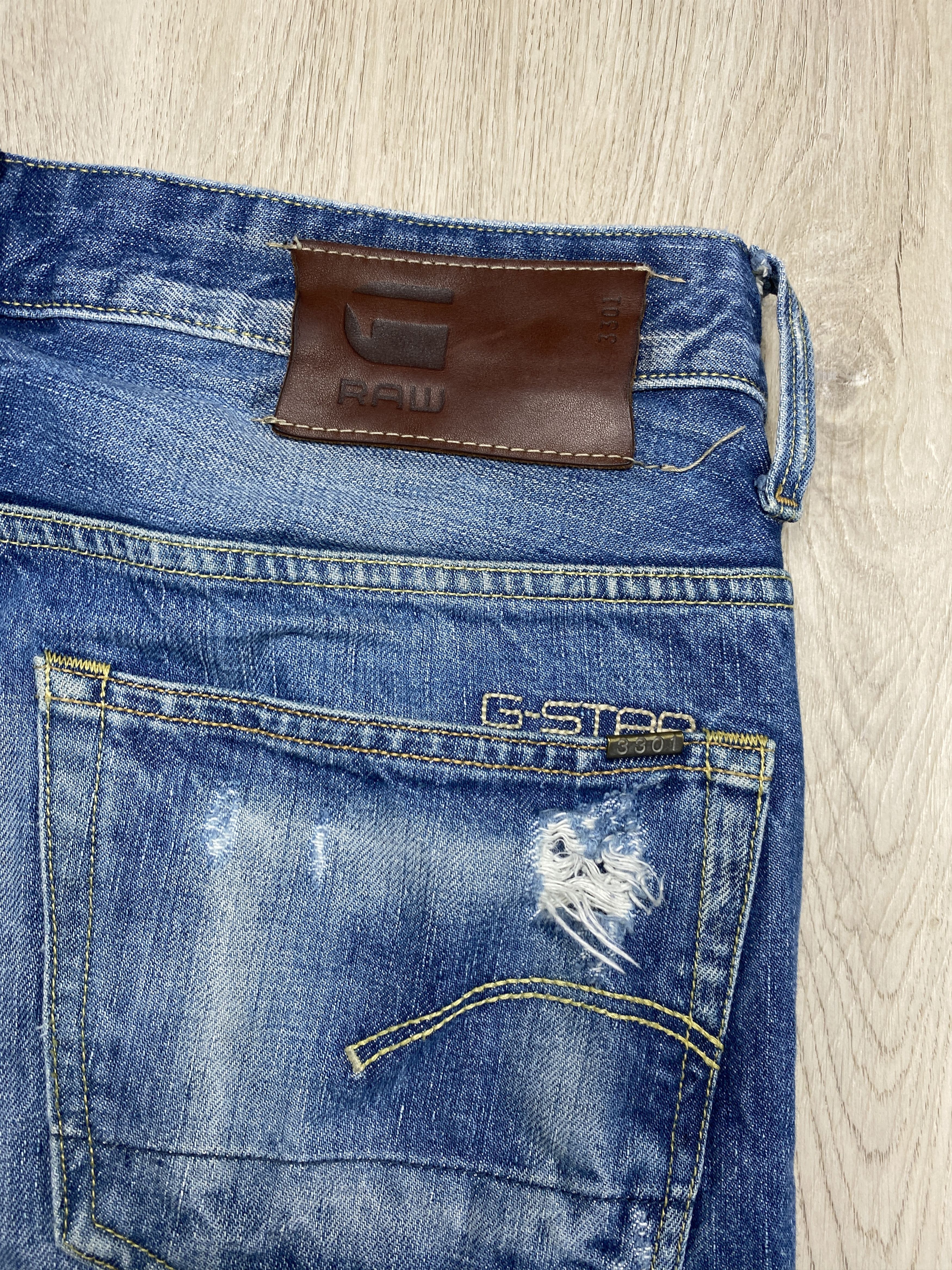G-Star G Star Raw Mens Low Tapered Distressed Denim Pants Jeans Size US 33 - 8 Thumbnail