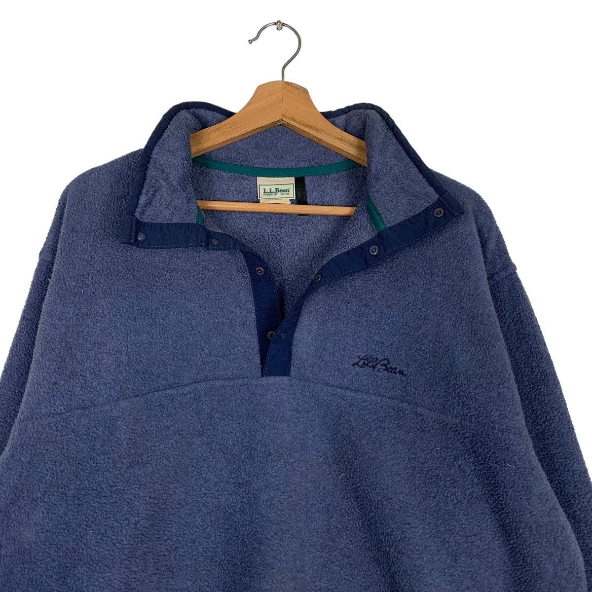 L.L. Bean L.L. BEAN Snap Button Turtle Neck Fleece Sweater #0493-C23 Size US L / EU 52-54 / 3 - 10 Thumbnail