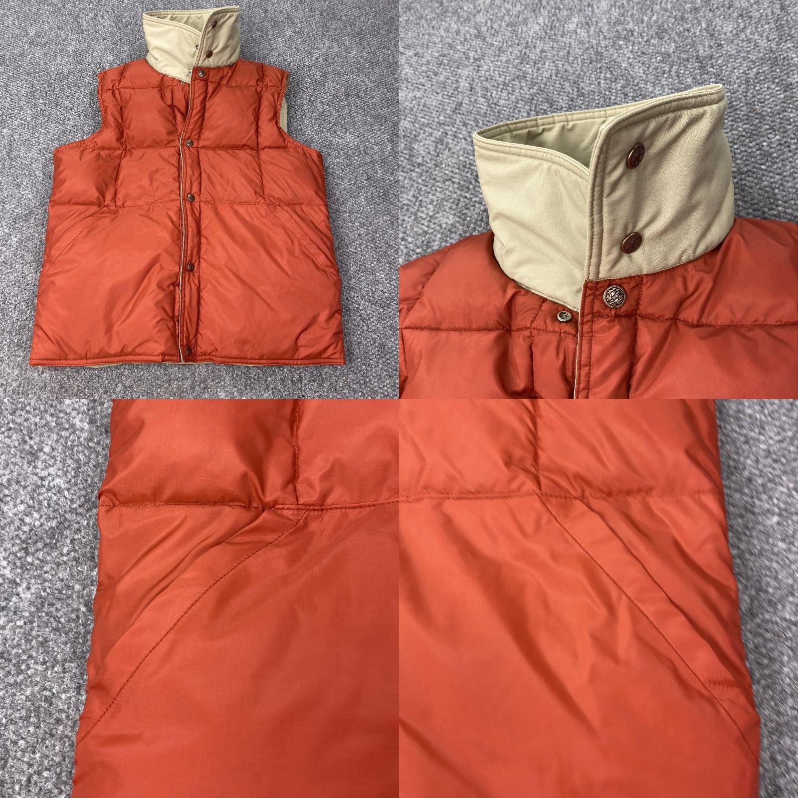 4SDESIGNS VINTAGE Down Designs Vest Mens M Reversible Corduroy Puffer Beige Tan Quilted Insulated with Pockets M Size US M / EU 48-50 / 2 - 8 Thumbnail