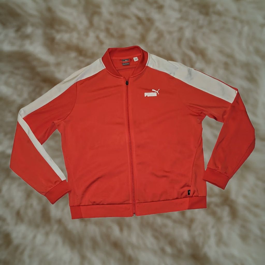 Puma PUMA Full Zip Jacket Women's L Pink White Pockets Stretch Activewear Running Gym & Training Track Jacket Size L / US 10 / IT 46 - 1 Thumbnail