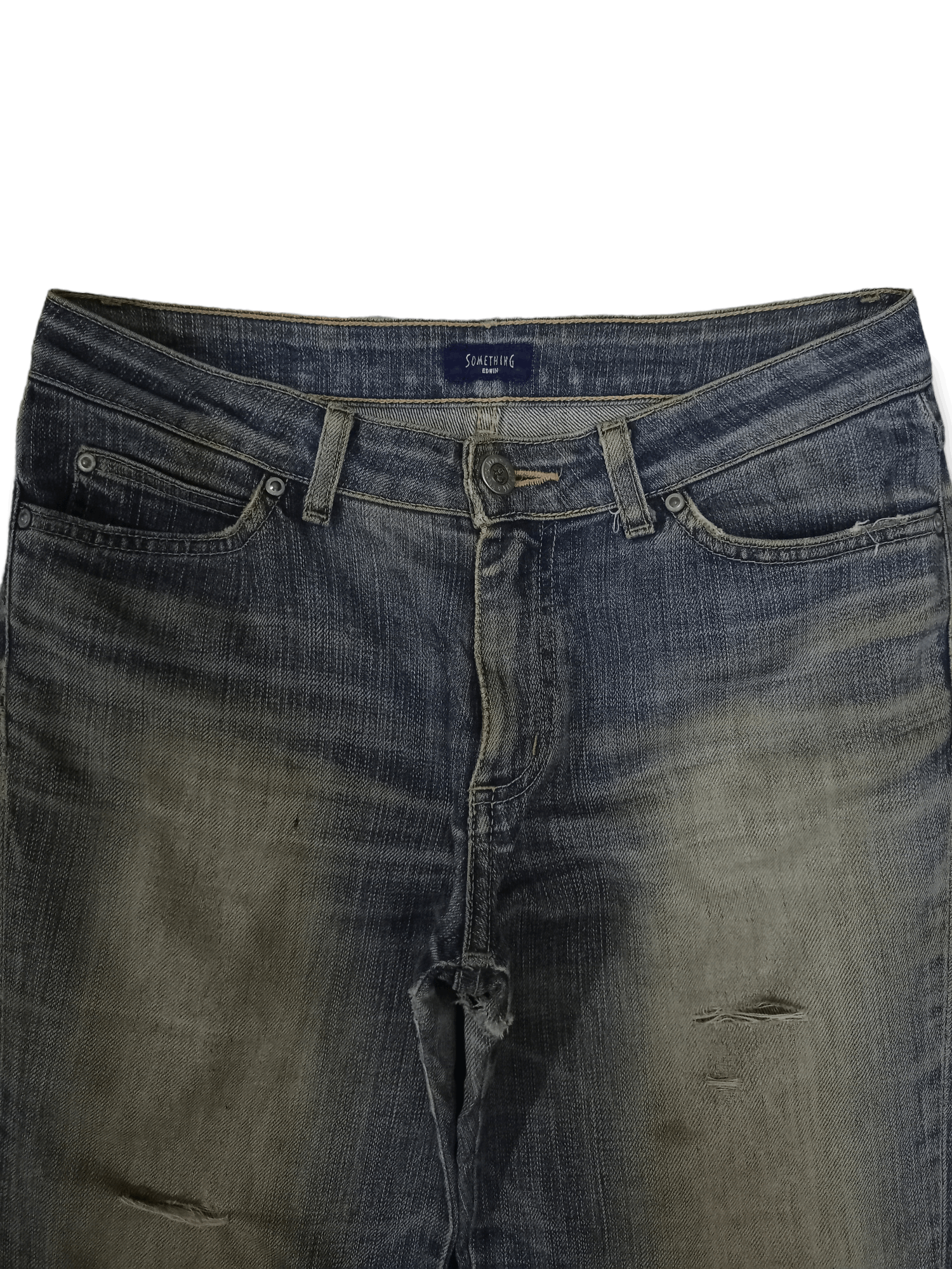 Edwin × Japanese Brand Vintage Japanese Edwin Mud Wash Ripped Style Flare Jeans Size US 29 - 4 Thumbnail