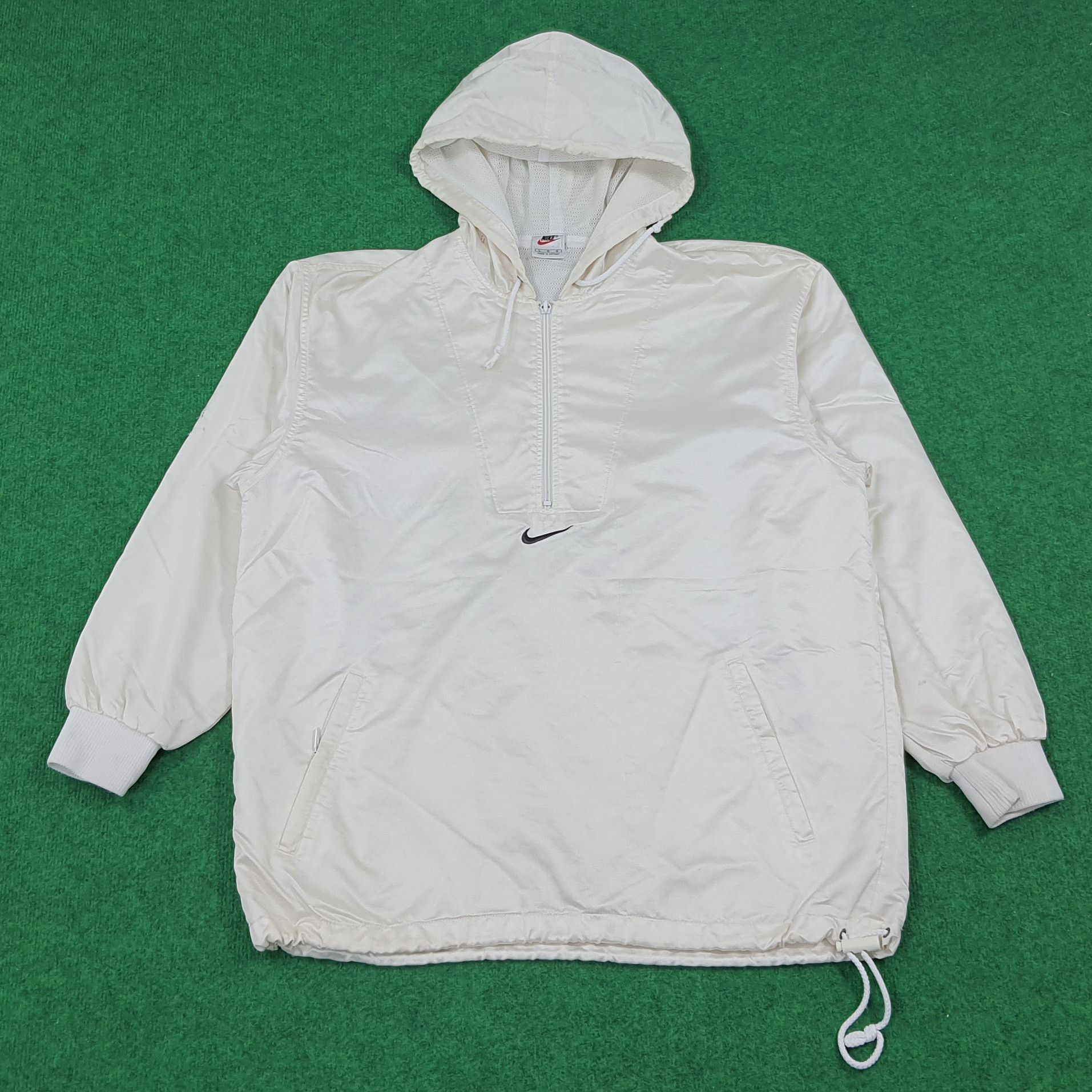 Nike × Vintage Vintage Nike Center Embroidered Hafl Zipper Hoodie Size US XL / EU 56 / 4 - 3 Thumbnail