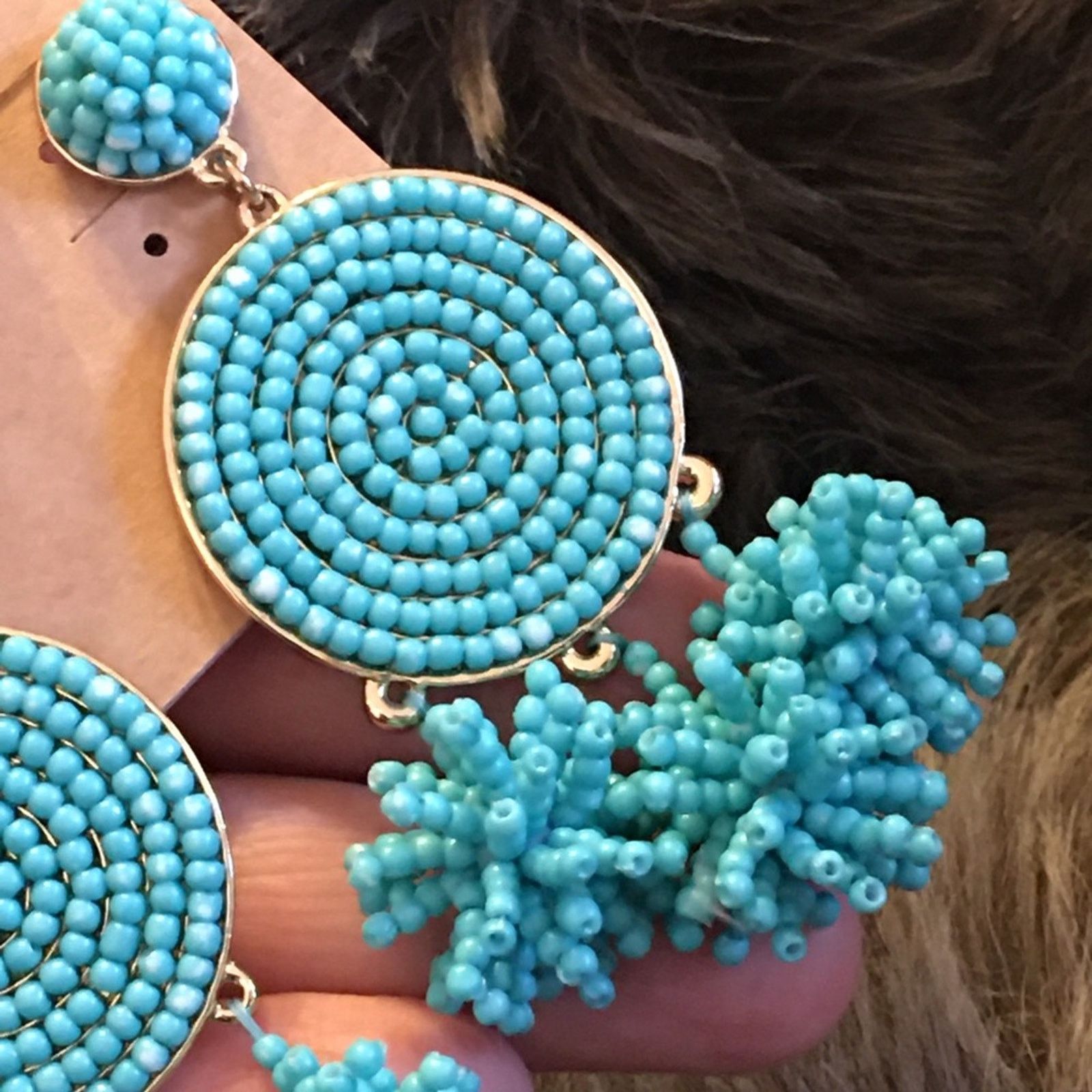 Jewelry Bauble Bar turquoise seed bead cluster earrings Size ONE SIZE - 3 Thumbnail