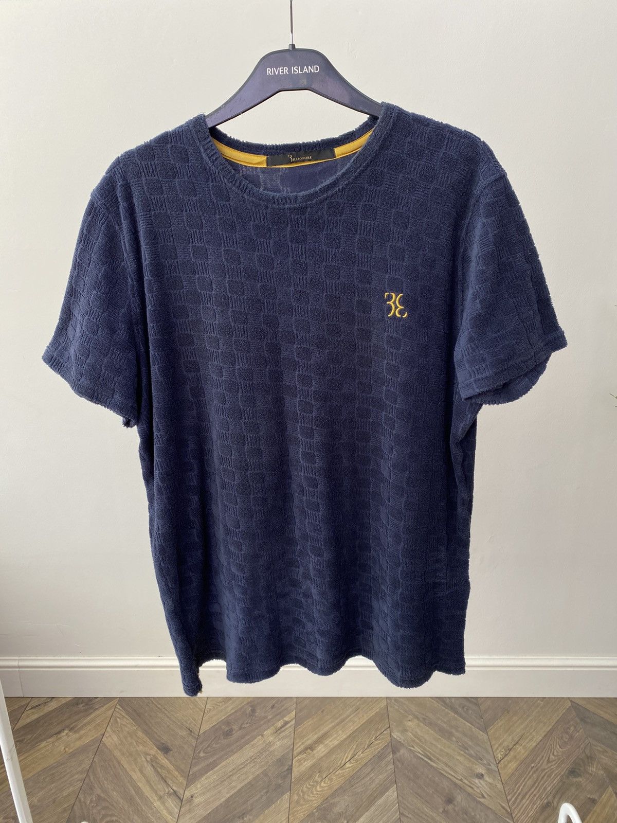 Billionaire Couture Vintage Billionaire Textured T-Shirt Navy Embroidered Logo Size US L / EU 52-54 / 3 - 1 Thumbnail