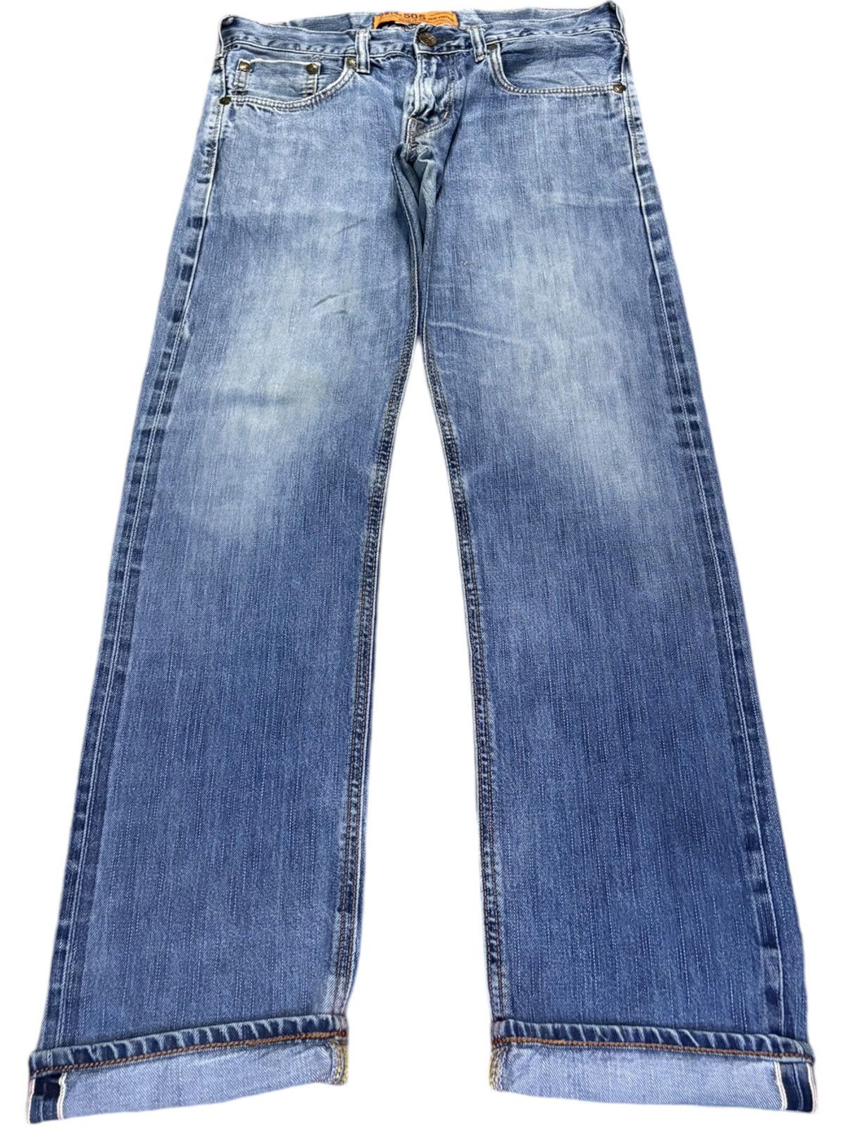 Edwin × Japanese Brand Vintage Japanese Edwin Selvage Buckle Back Slim Jeans Size US 32 / EU 48 - 1 Thumbnail